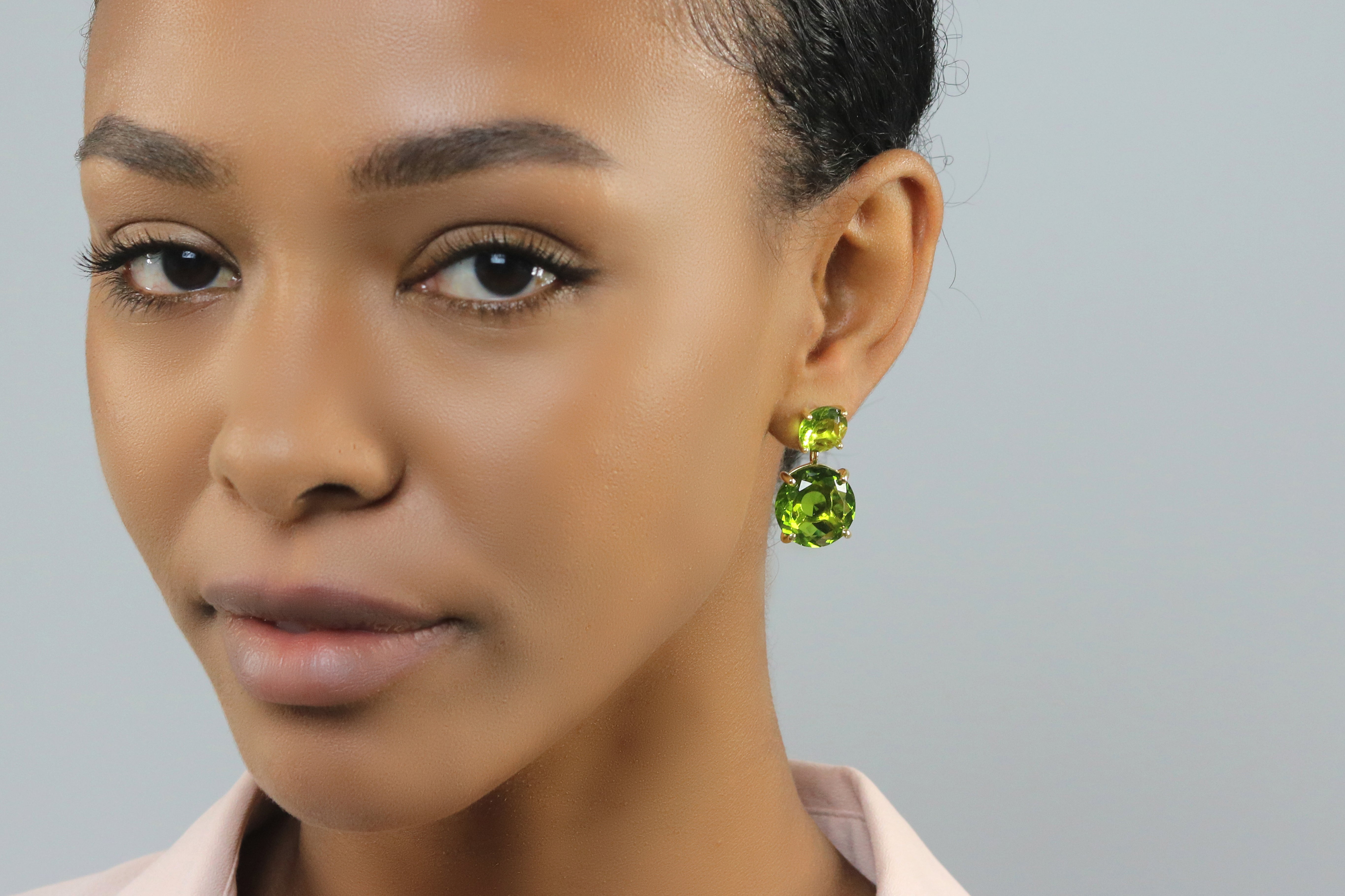 Luxurious Peridot Earrings in Sterling Silver Earrings Anemone Jewelry