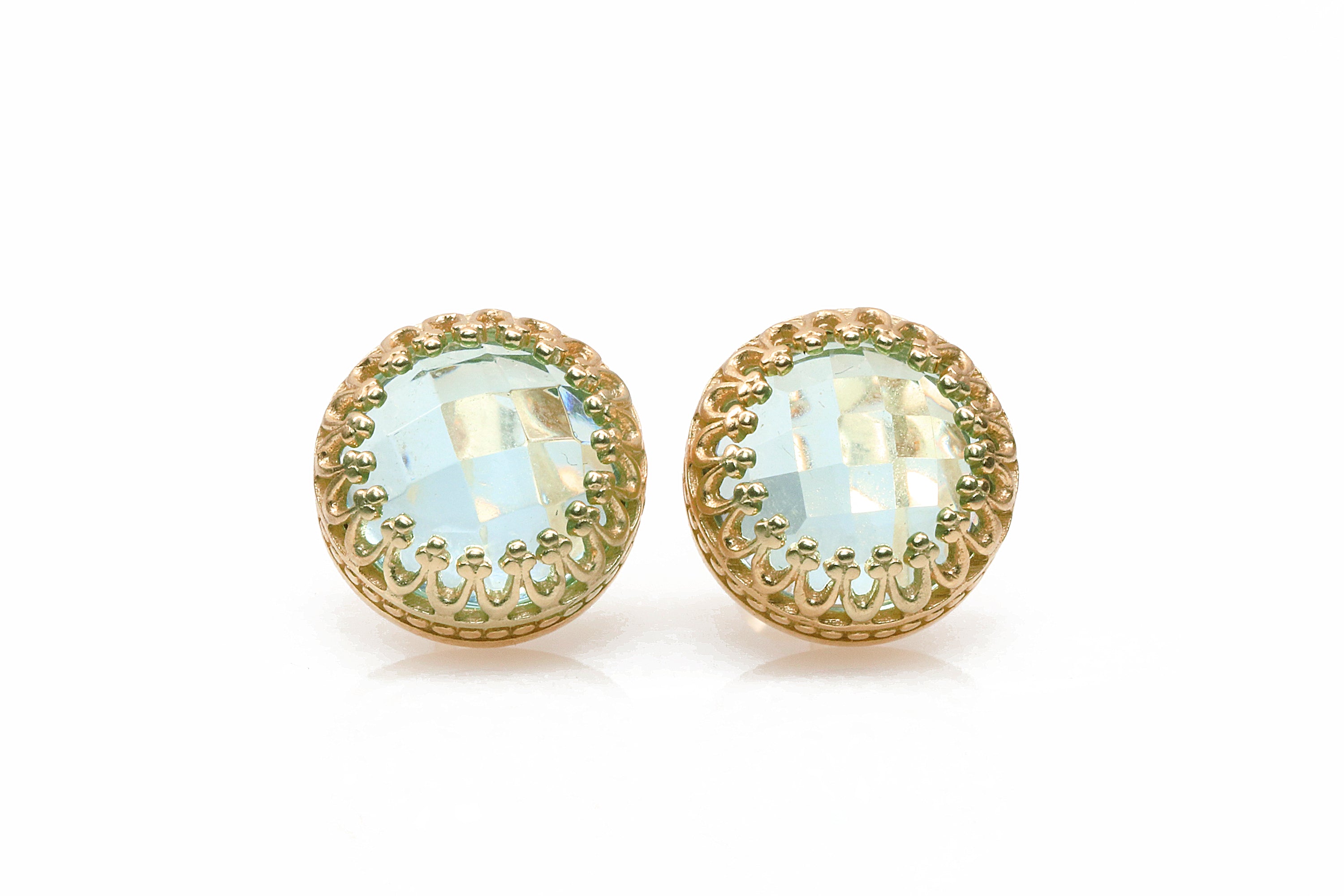 Blue Topaz Rose Gold Earrings for Women Earrings Anemone Jewelry