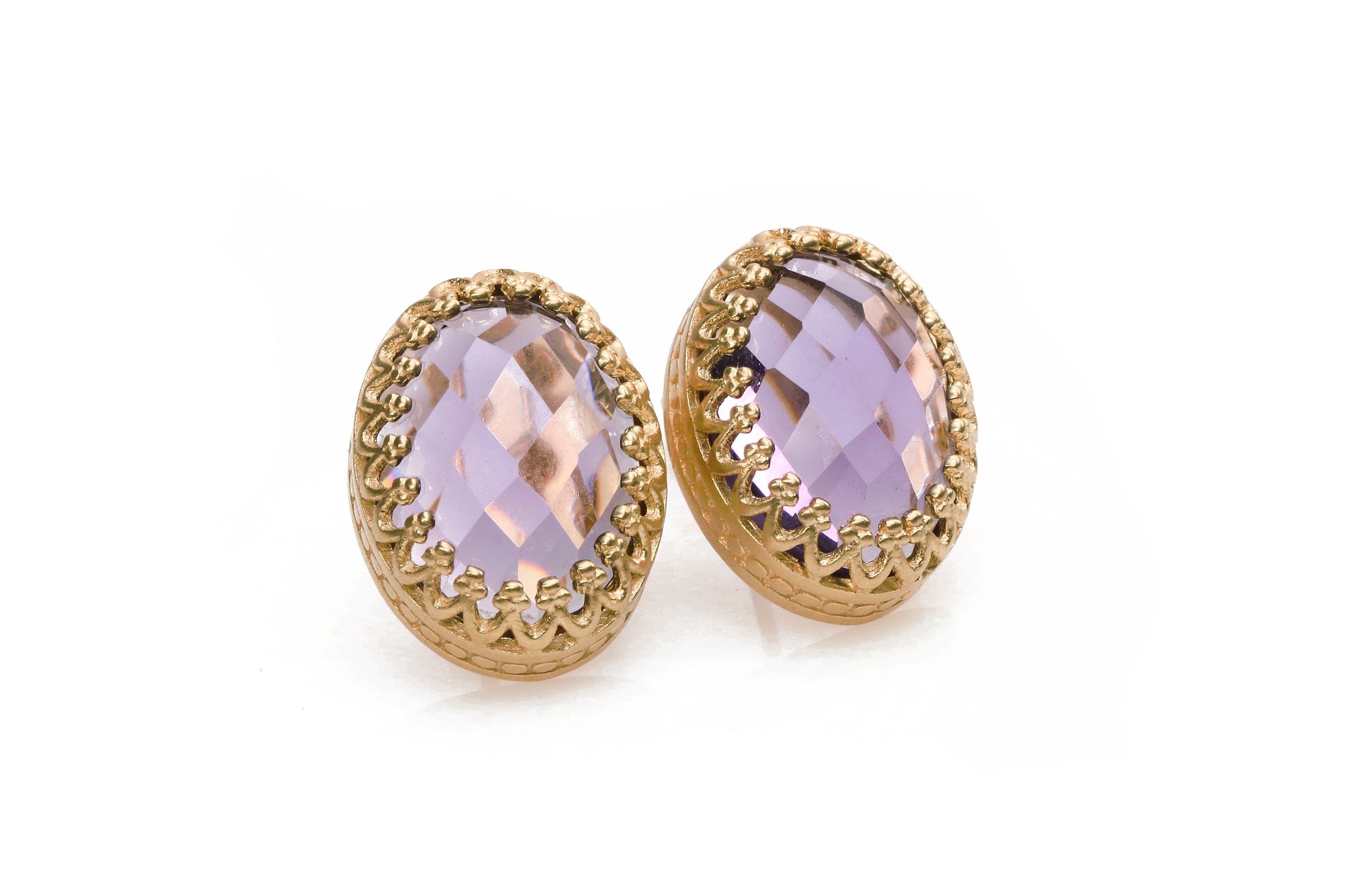 Oval Amethyst Earrings in 14k Gold Filled Dangles Earrings Anemone Jewelry
