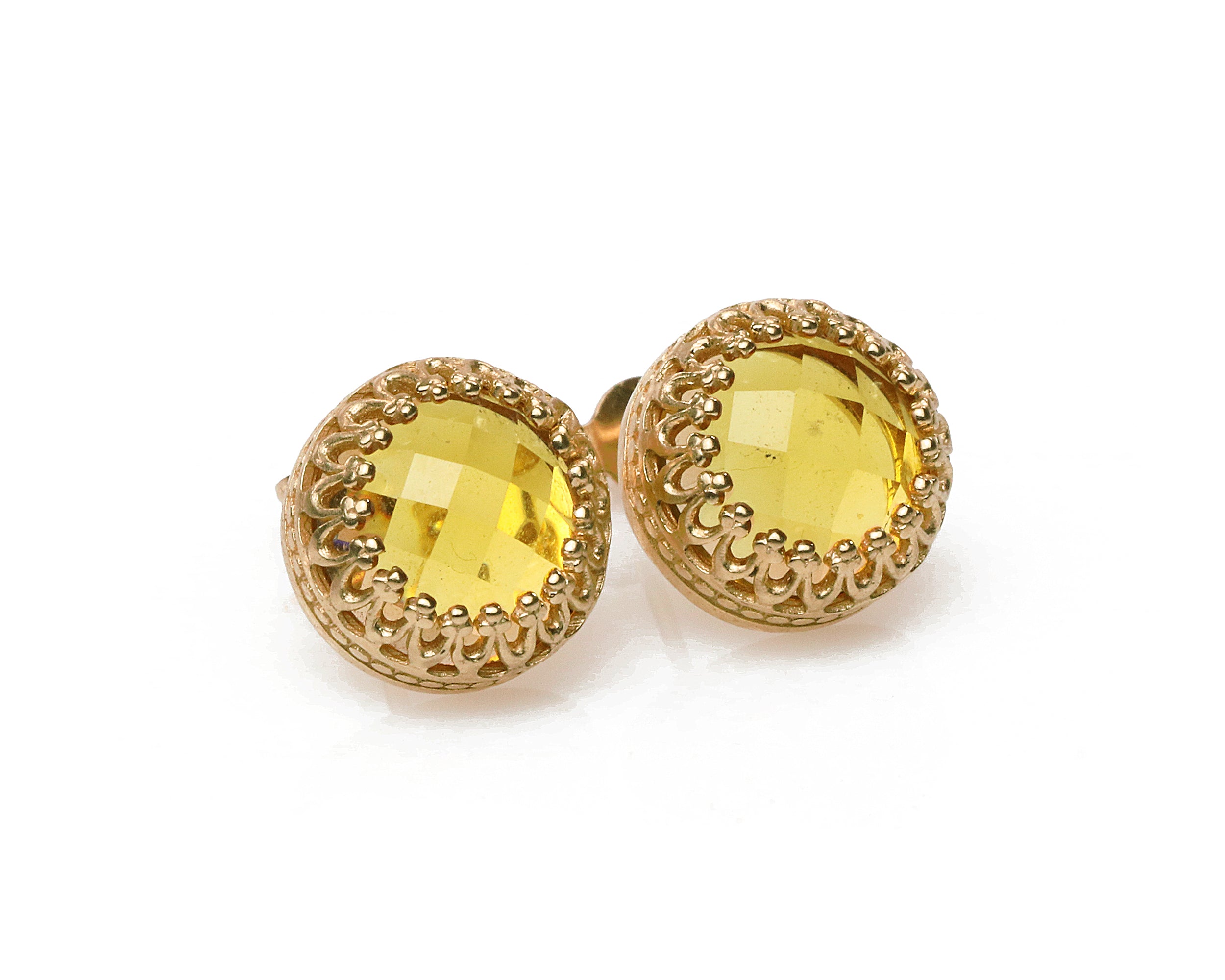 14K Rose Gold Statement Citrine Earrings Earrings Anemone Jewelry