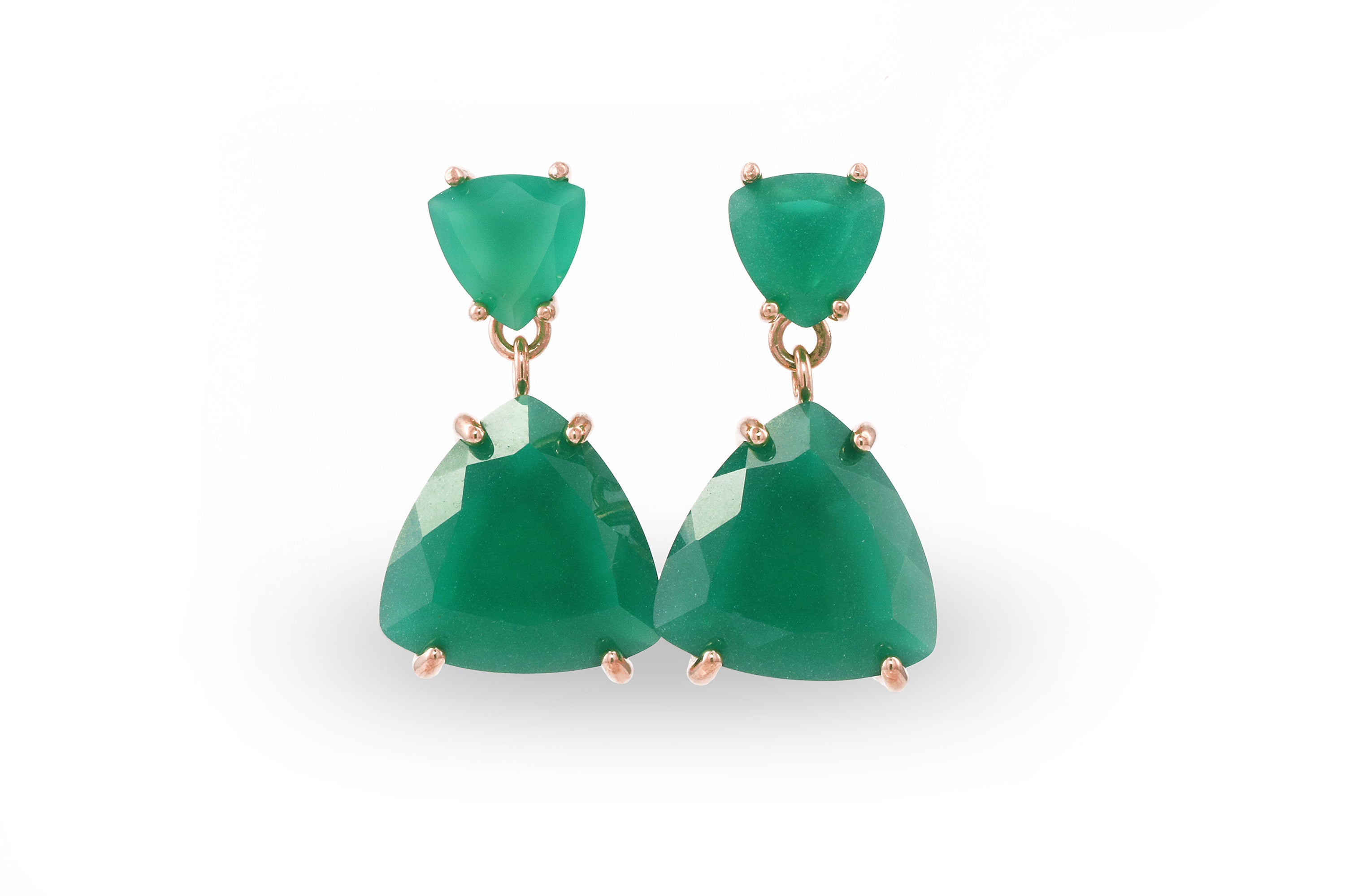 Fine Green Onyx Rose Gold Earrings Earrings Anemone Jewelry