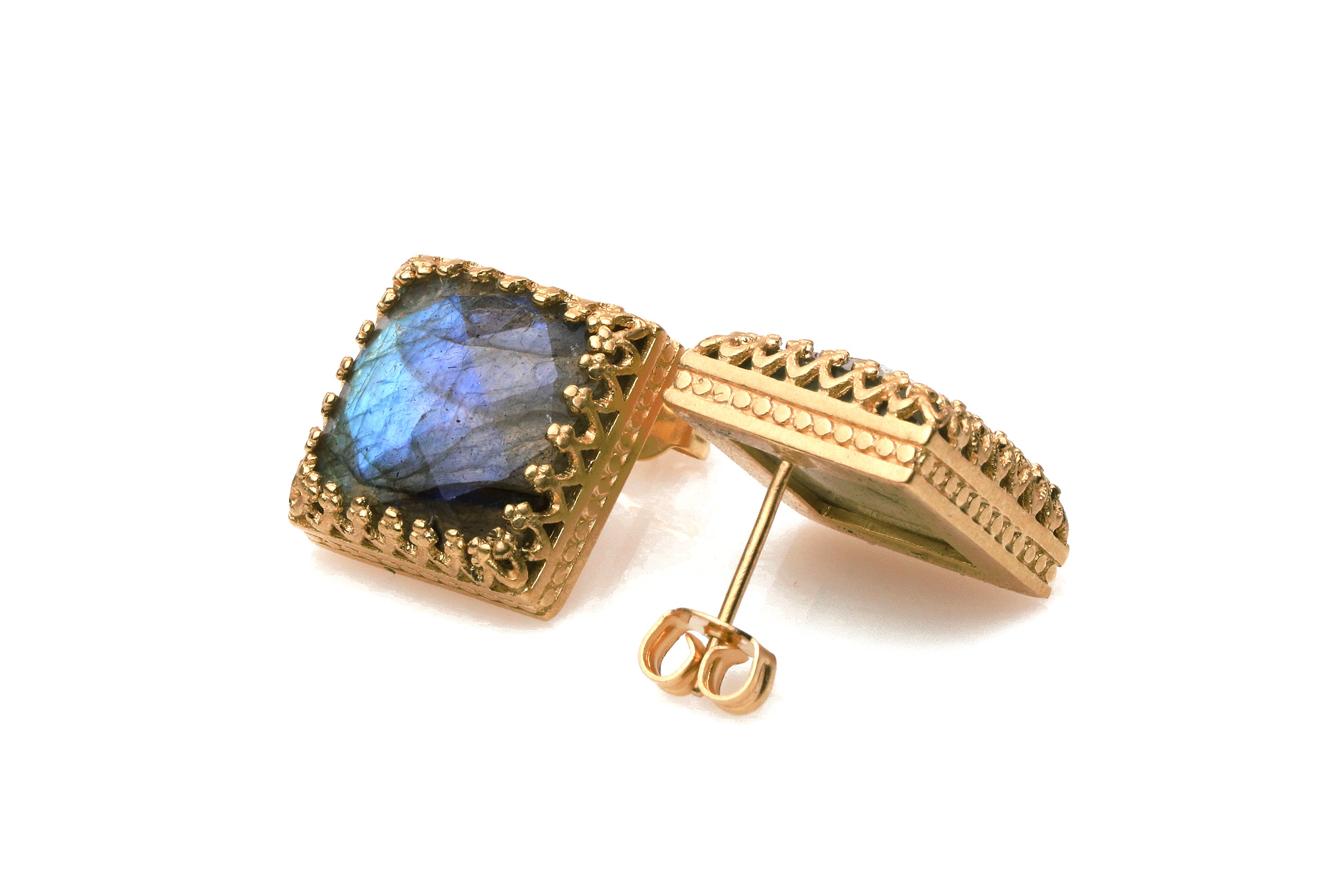 Artisan Labradorite Gemstone Earrings Earrings Anemone Jewelry