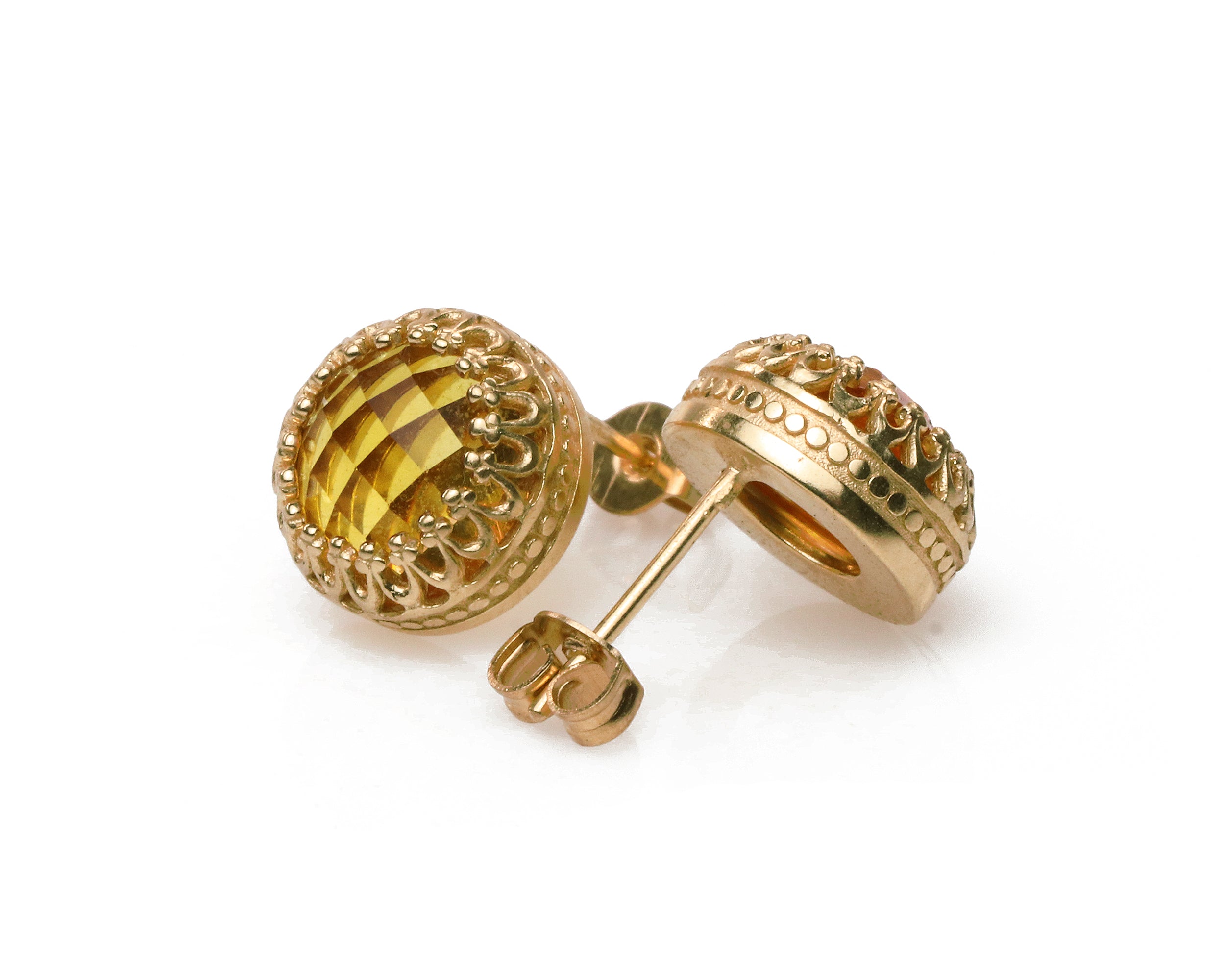 14K Rose Gold Statement Citrine Earrings Earrings Anemone Jewelry