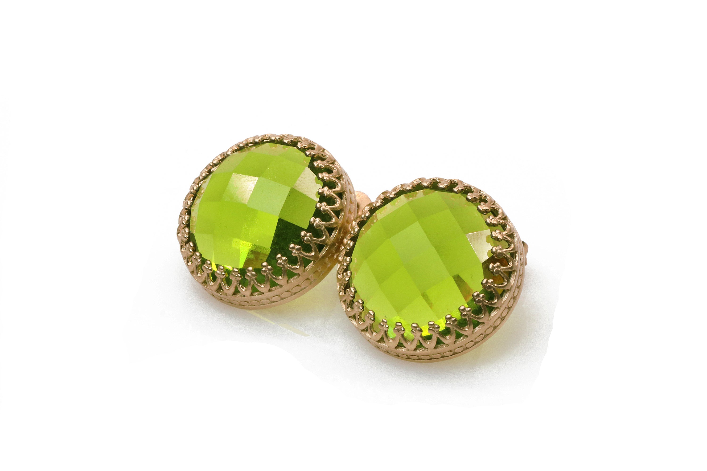 Lush Peridot Jewelry Handmade Sterling Silver Stud Earrings Earrings Anemone Jewelry