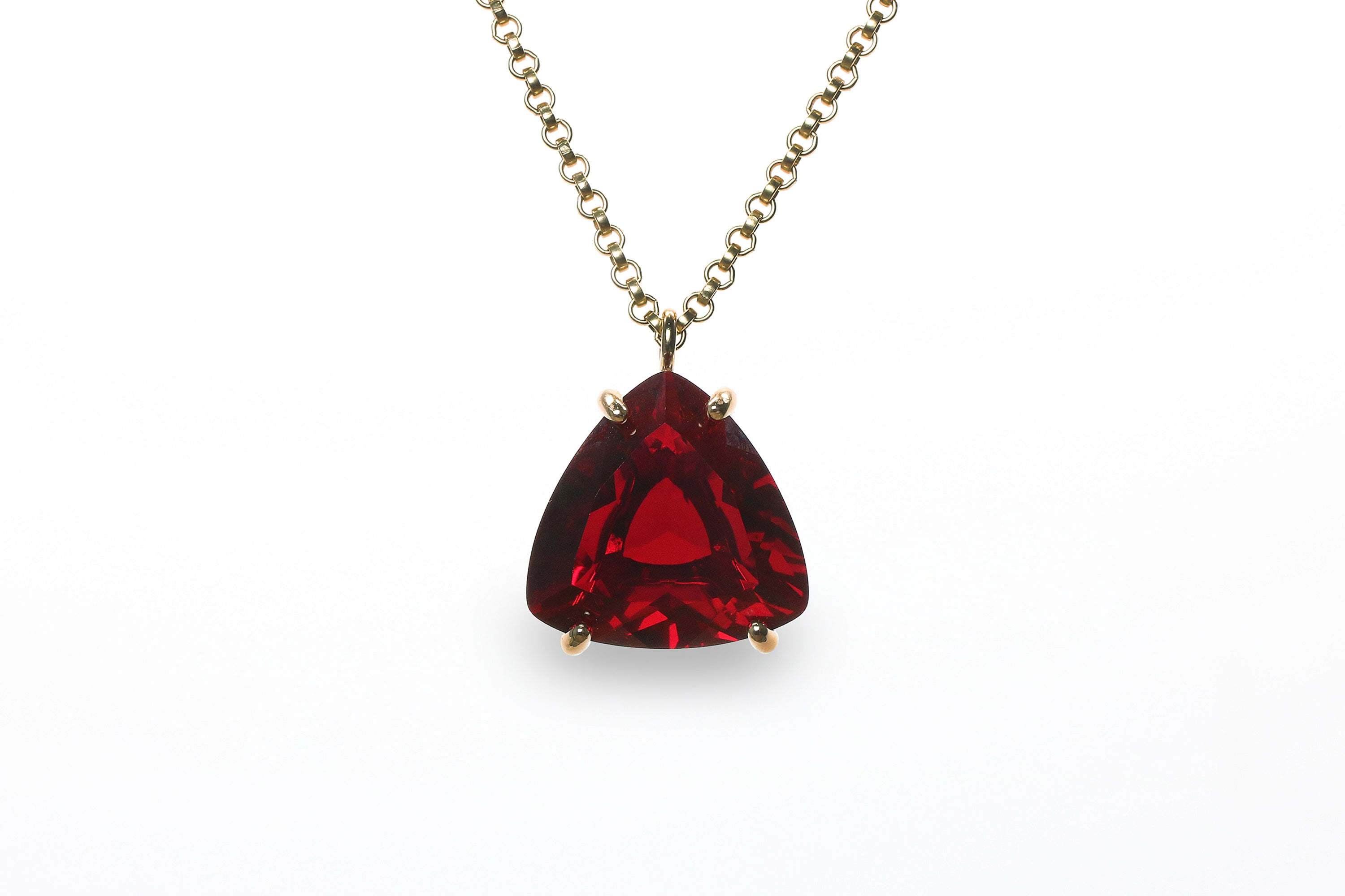 Gorgeous Garnet Pendant Necklace in Gold necklaces Anemone Jewelry