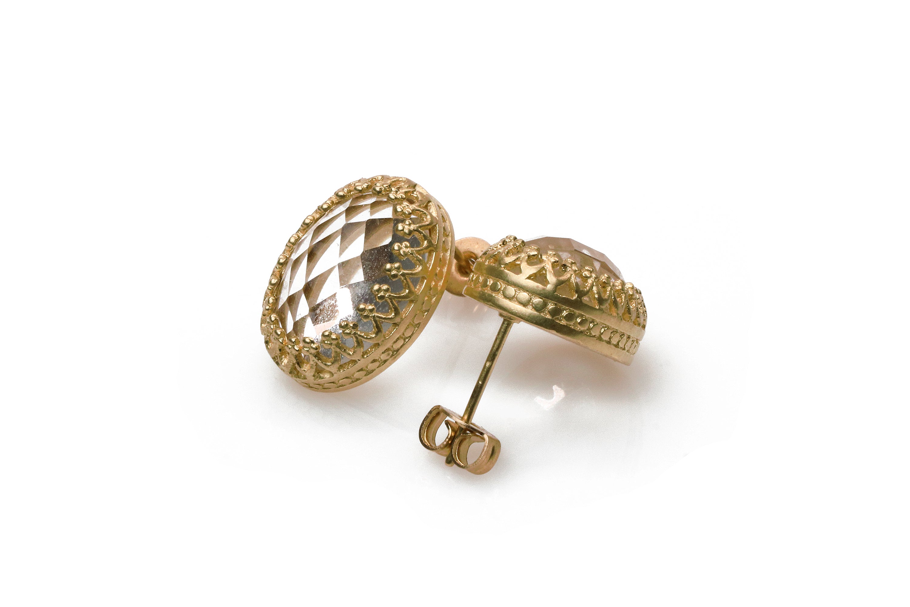 Crystal Quartz Earrings in Gold Earrings Anemone Jewelry