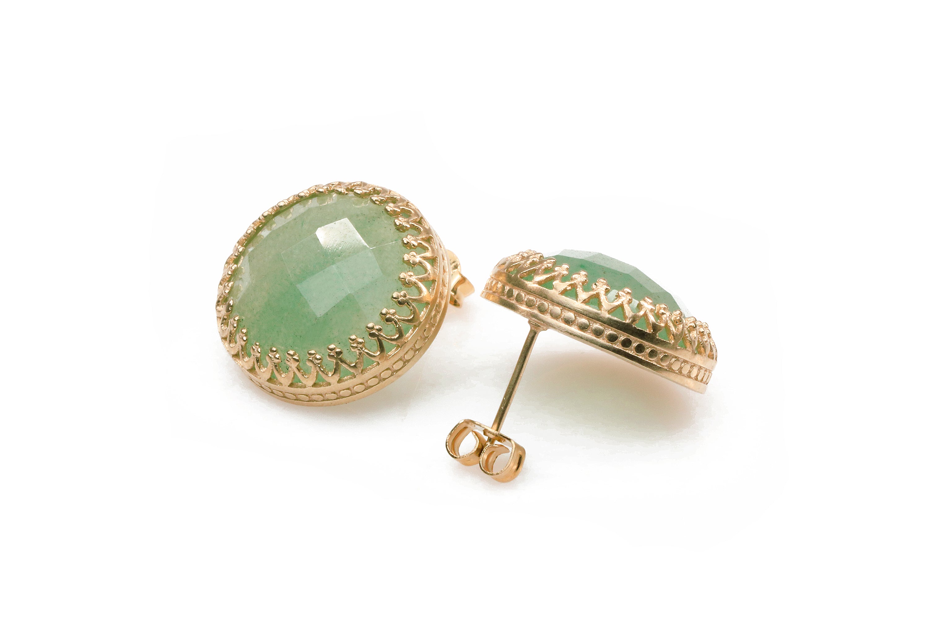 Statement Green Aventurine in 14k Gold Filled Large Earrings Earrings Anemone Jewelry