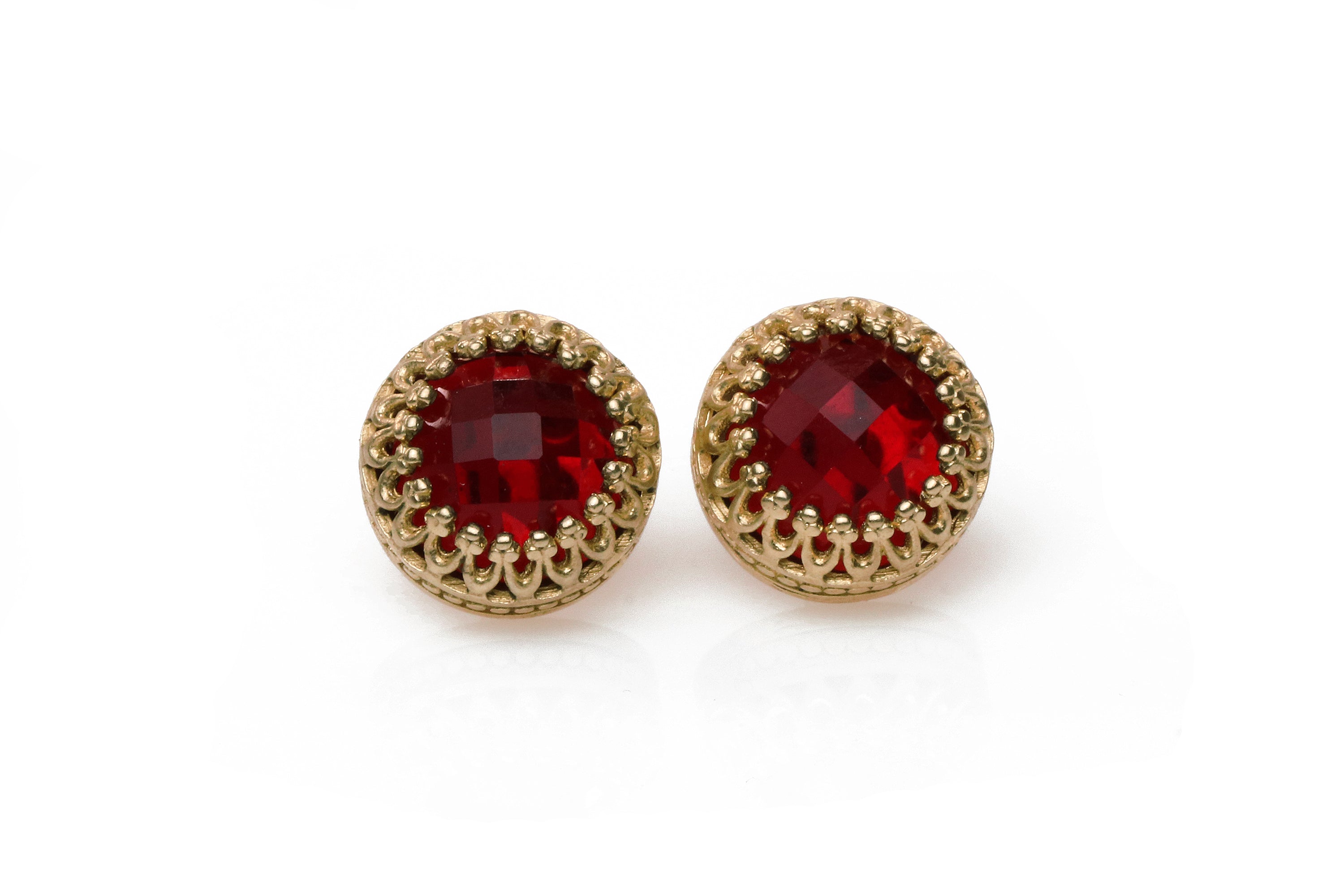 Delicate Garnet Earrings in 925 Sterling Silver Earrings Anemone Jewelry