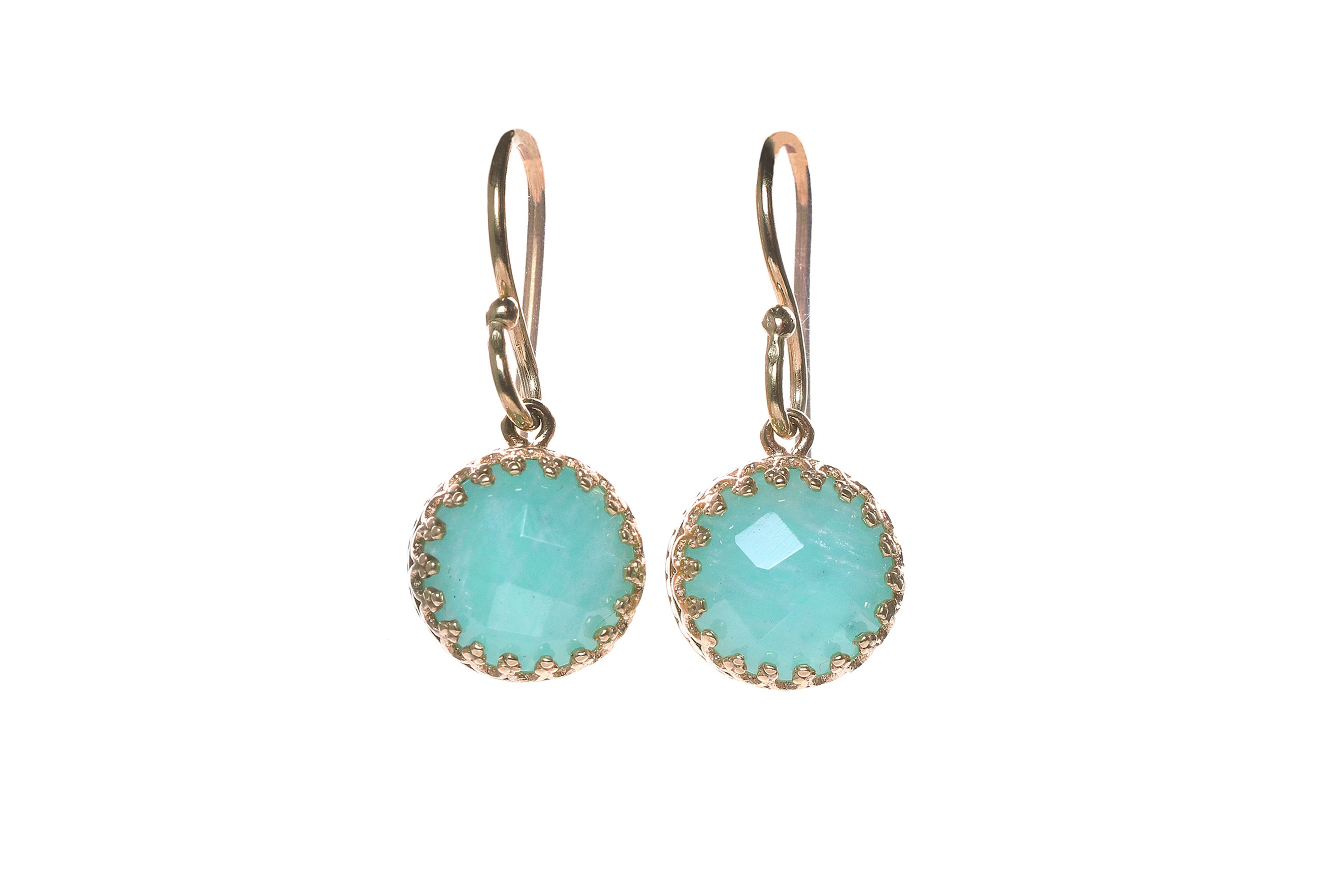 Dreamy Amazonite Gold Earrings Earrings Anemone Jewelry