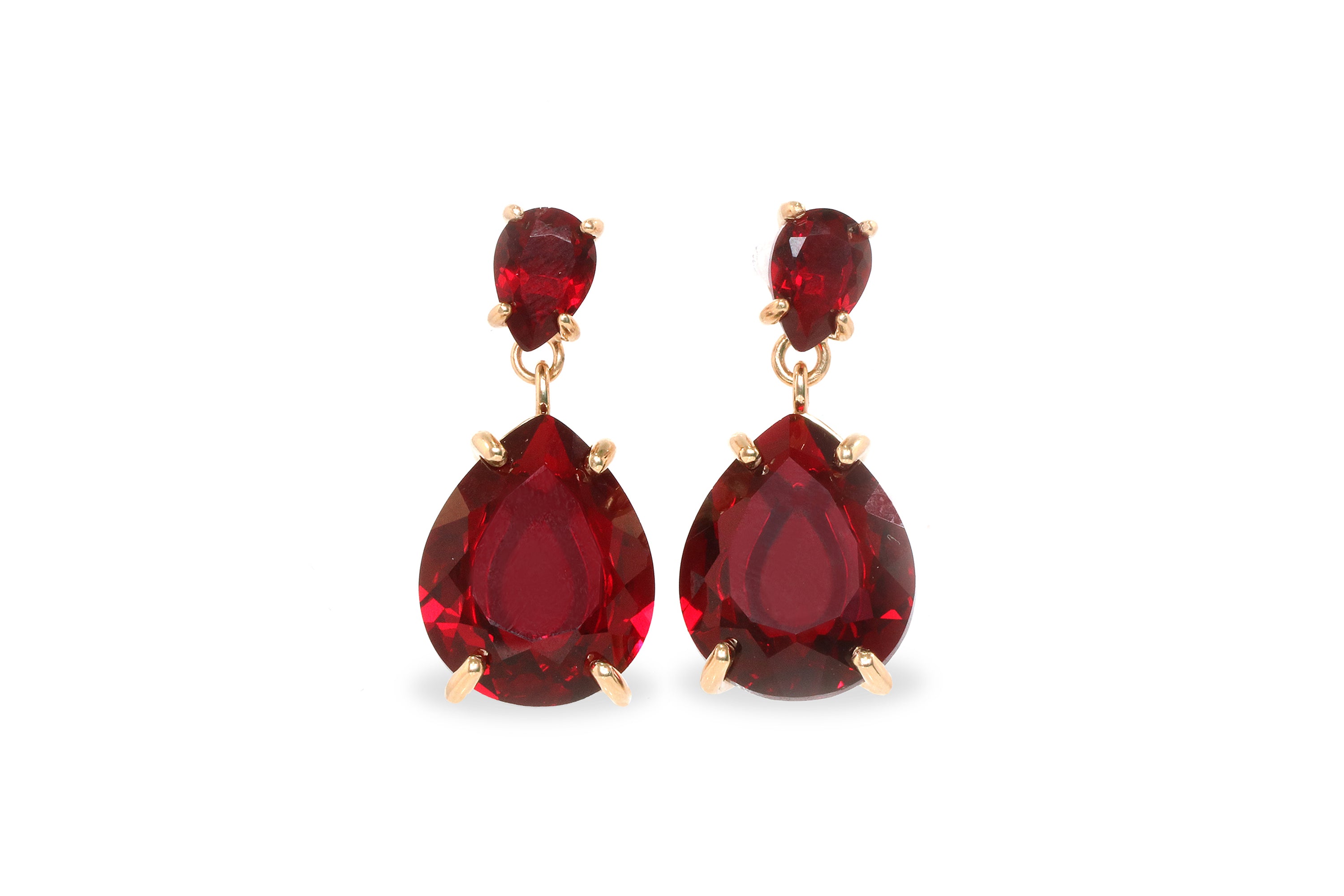 14k Rose Gold Garnet Earrings Earrings Anemone Jewelry