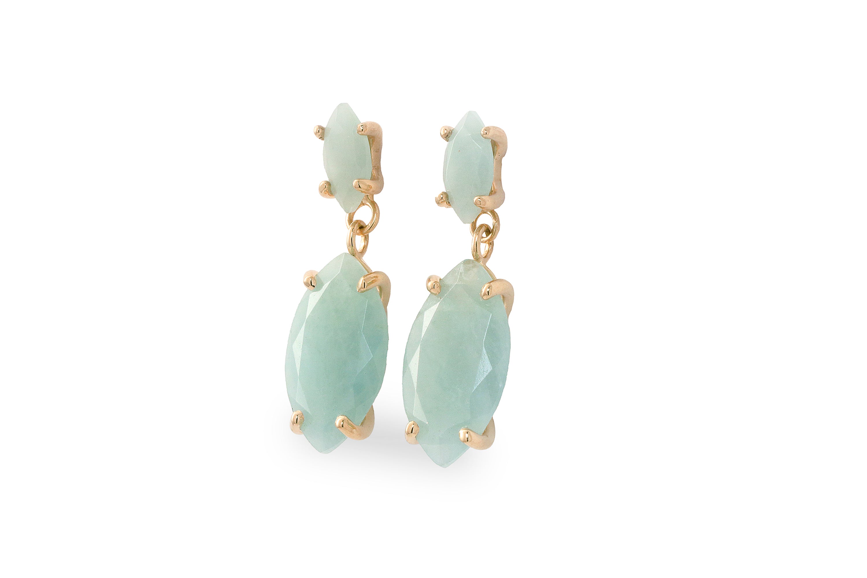 Marquise Dangles Aquamarine Sterling Silver Earrings Earrings Anemone Jewelry