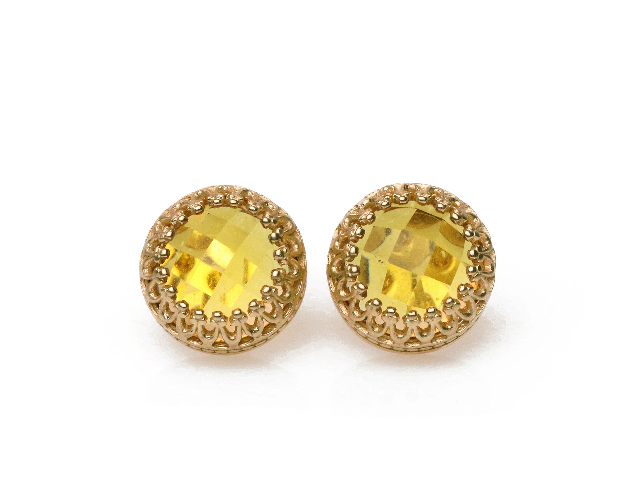14K Rose Gold Statement Citrine Earrings Earrings Anemone Jewelry