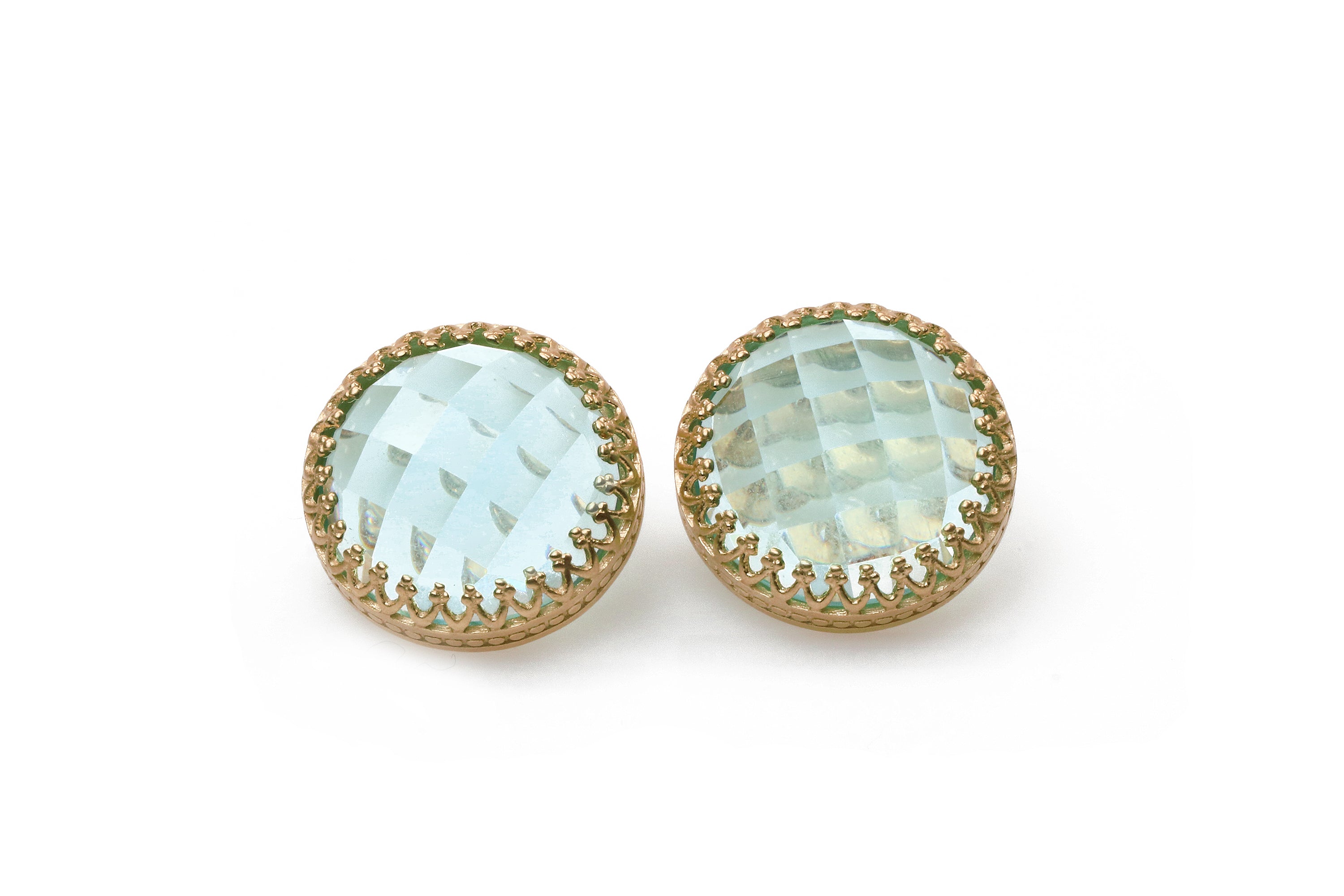 Statement Gold Earrings - Stud Topaz Earrings in 14k Gold - November Birthstone Earrings, Fashion Earrings Earrings Anemone Jewelry