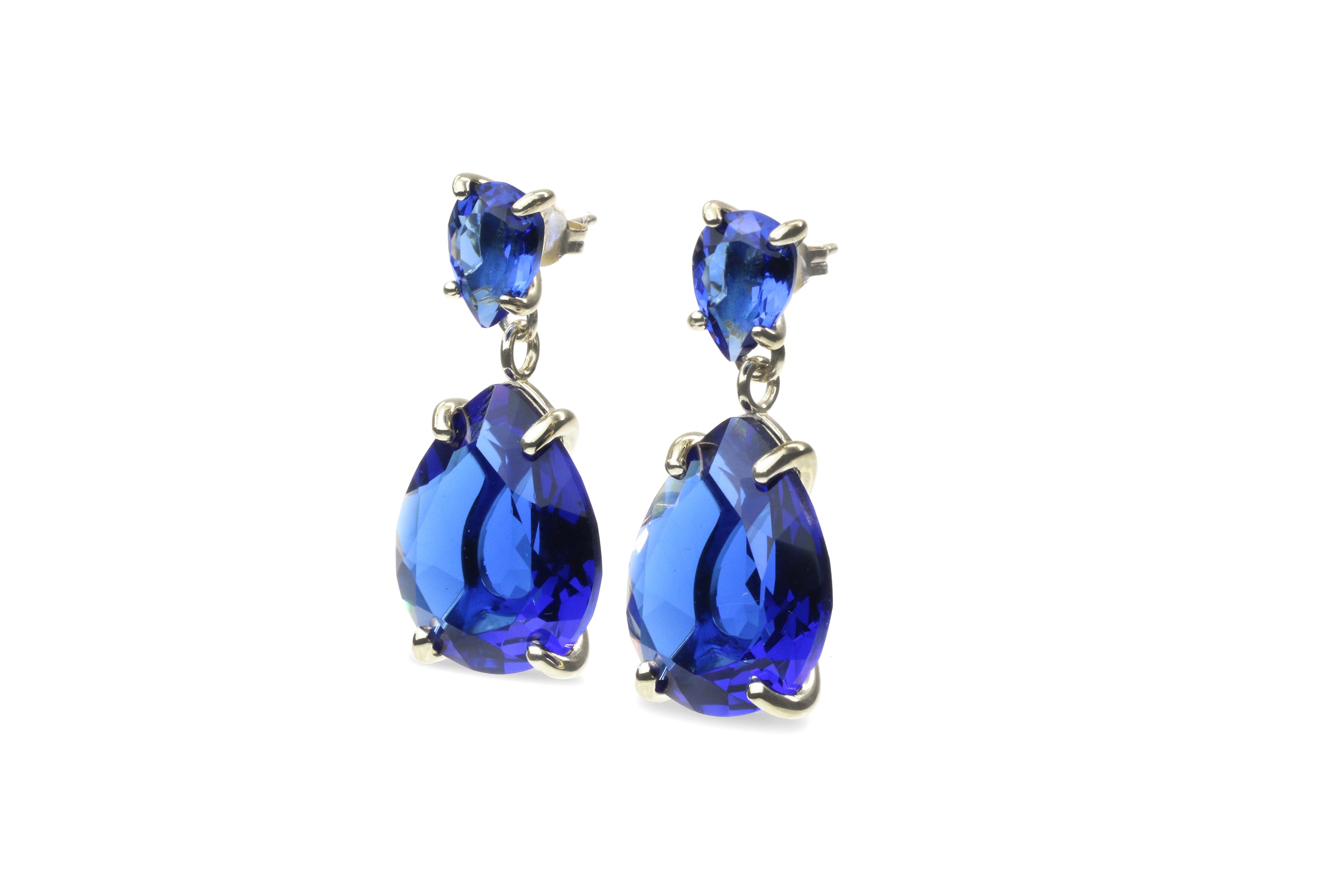Double Blue Sapphire Earrings Earrings Anemone Jewelry