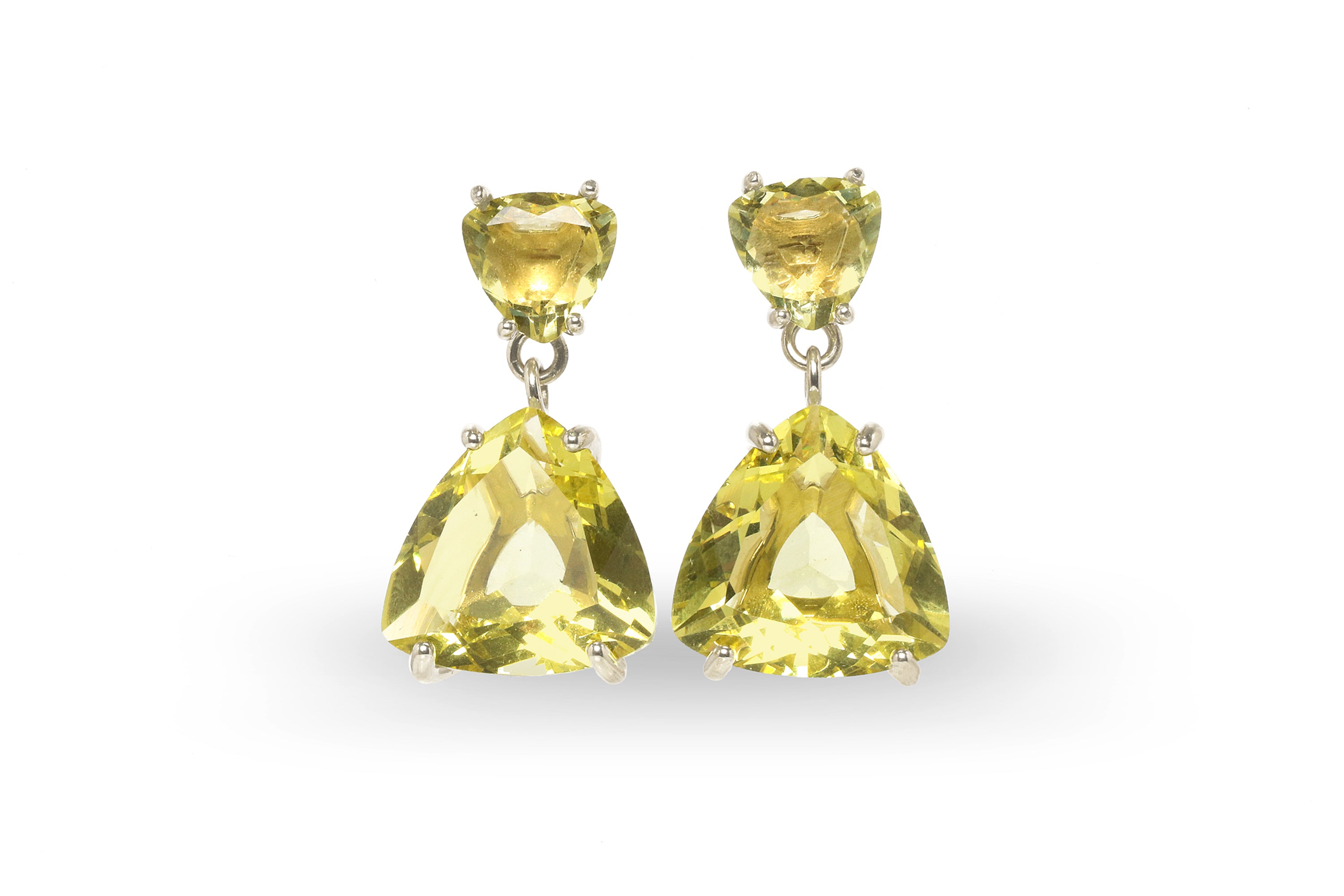 Bright Lemon Quartz Earrings in Gold Earrings Anemone Jewelry