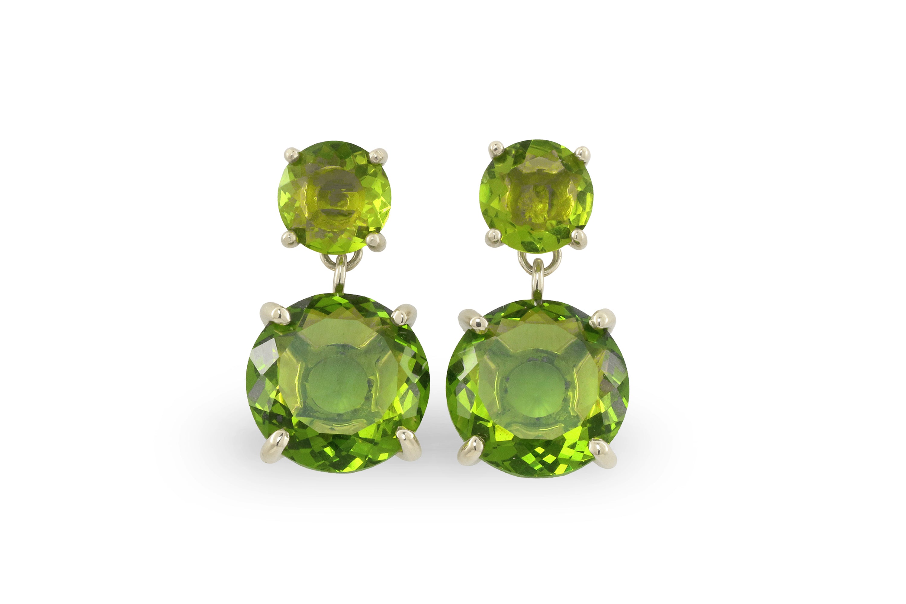 Luxurious Peridot Earrings in Sterling Silver Earrings Anemone Jewelry
