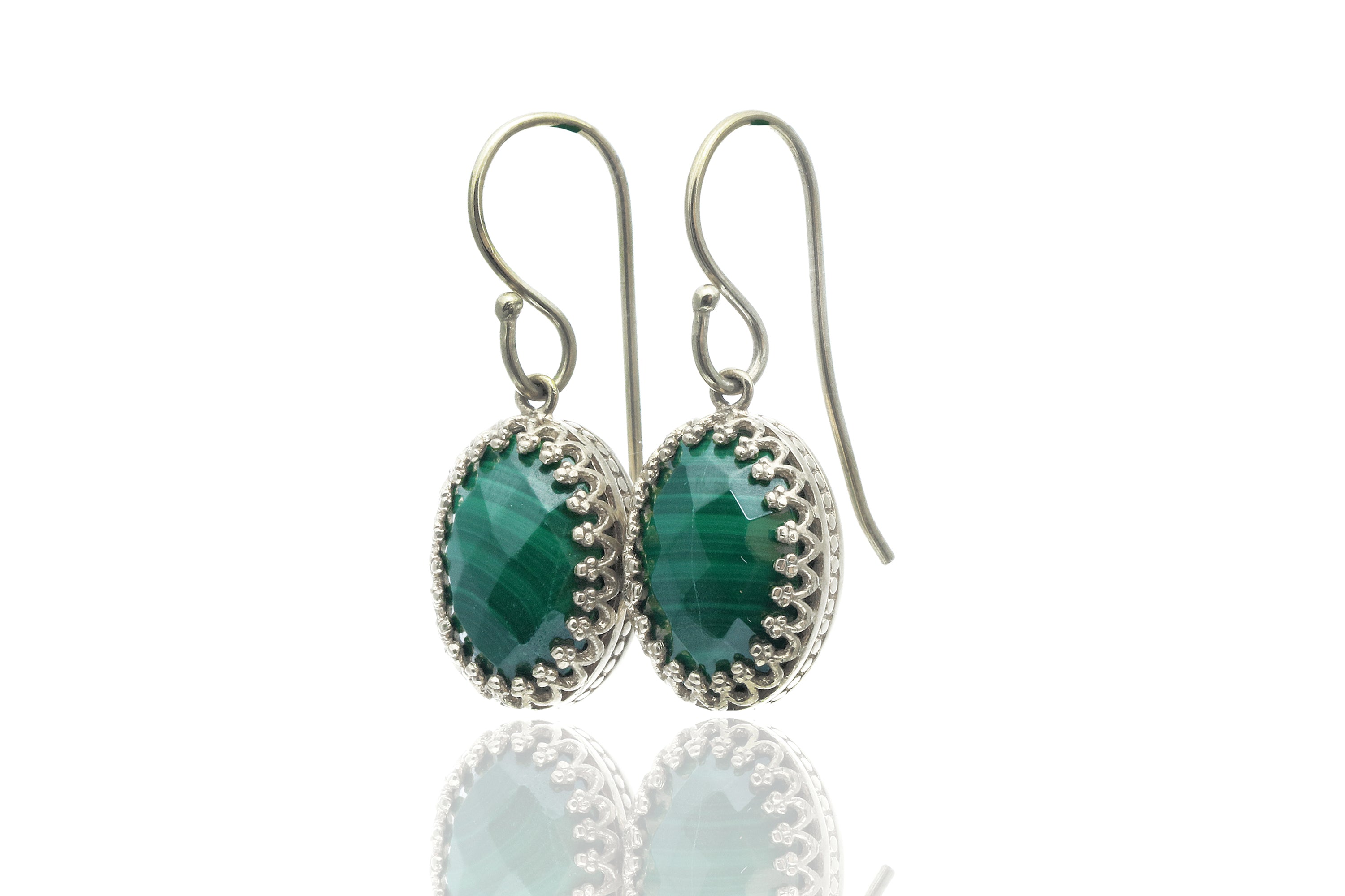 Fancy Malachite Gold Filled Earrings Earrings Anemone Jewelry