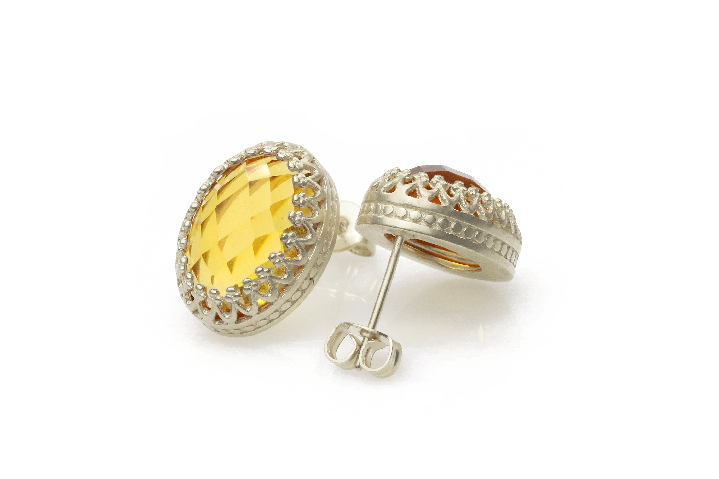 Oval Citrine Drop Earrings in 925 Sterling Silver Earrings Anemone Jewelry