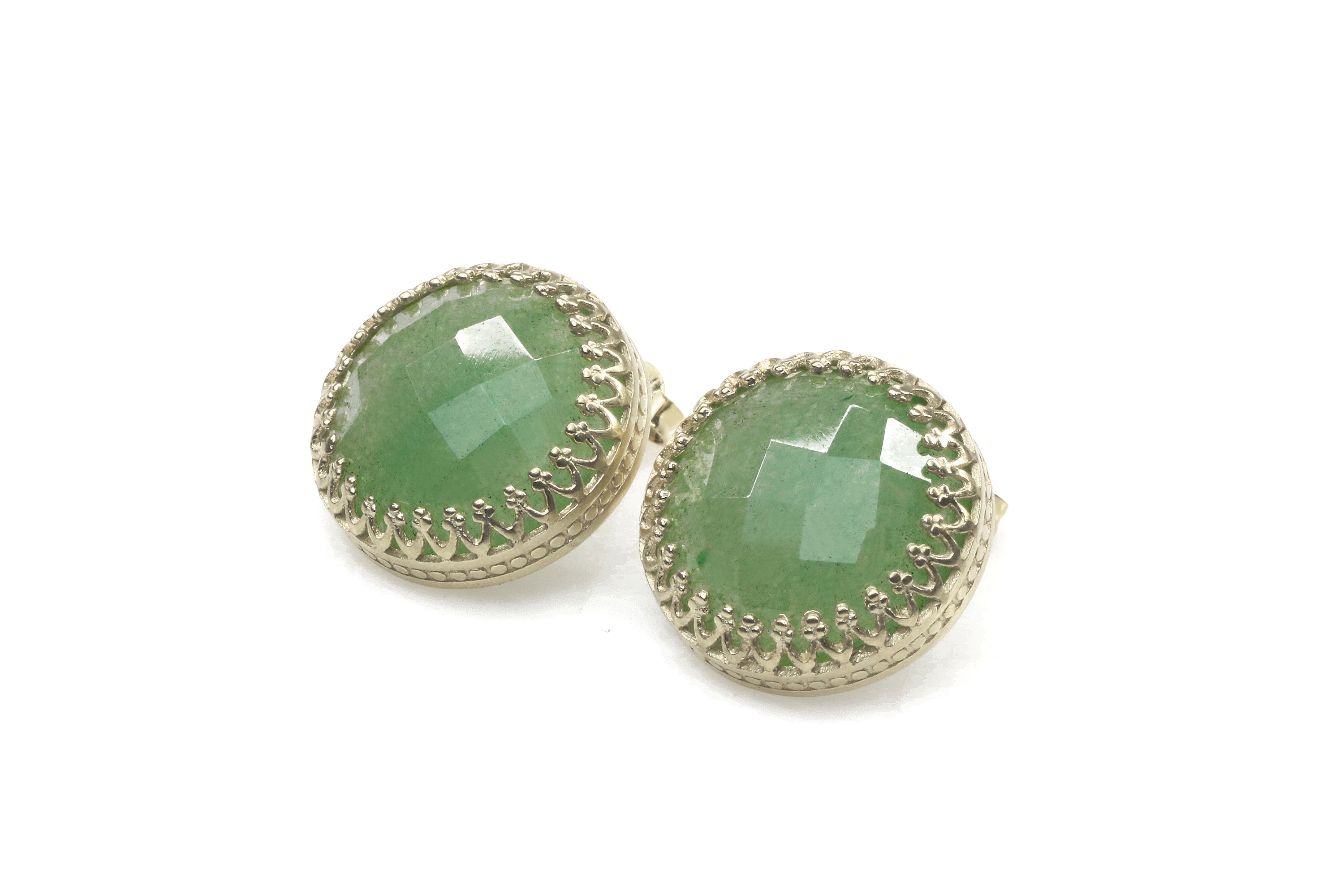 Statement Green Aventurine in 14k Gold Filled Large Earrings Earrings Anemone Jewelry