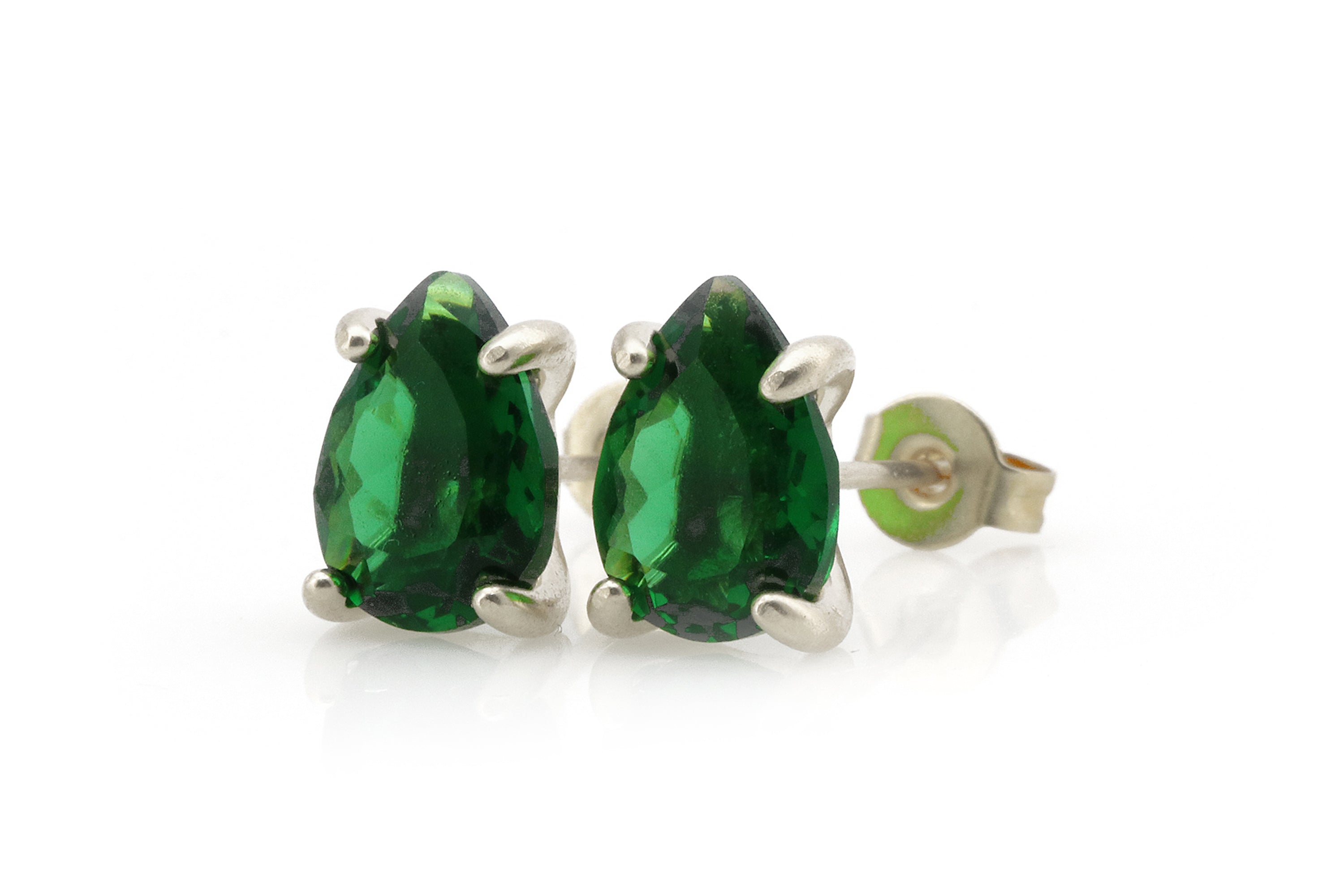 Pear Emerald 14k Gold Stud Earrings Earrings Anemone Unique