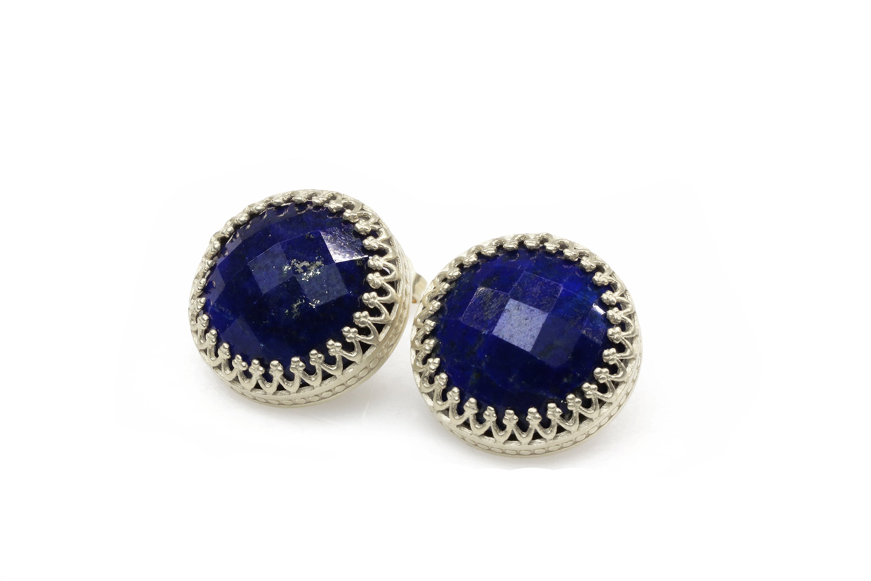 Lapis Lazuli Blue Statement Earrings in Sterling Silver Earrings Anemone Jewelry
