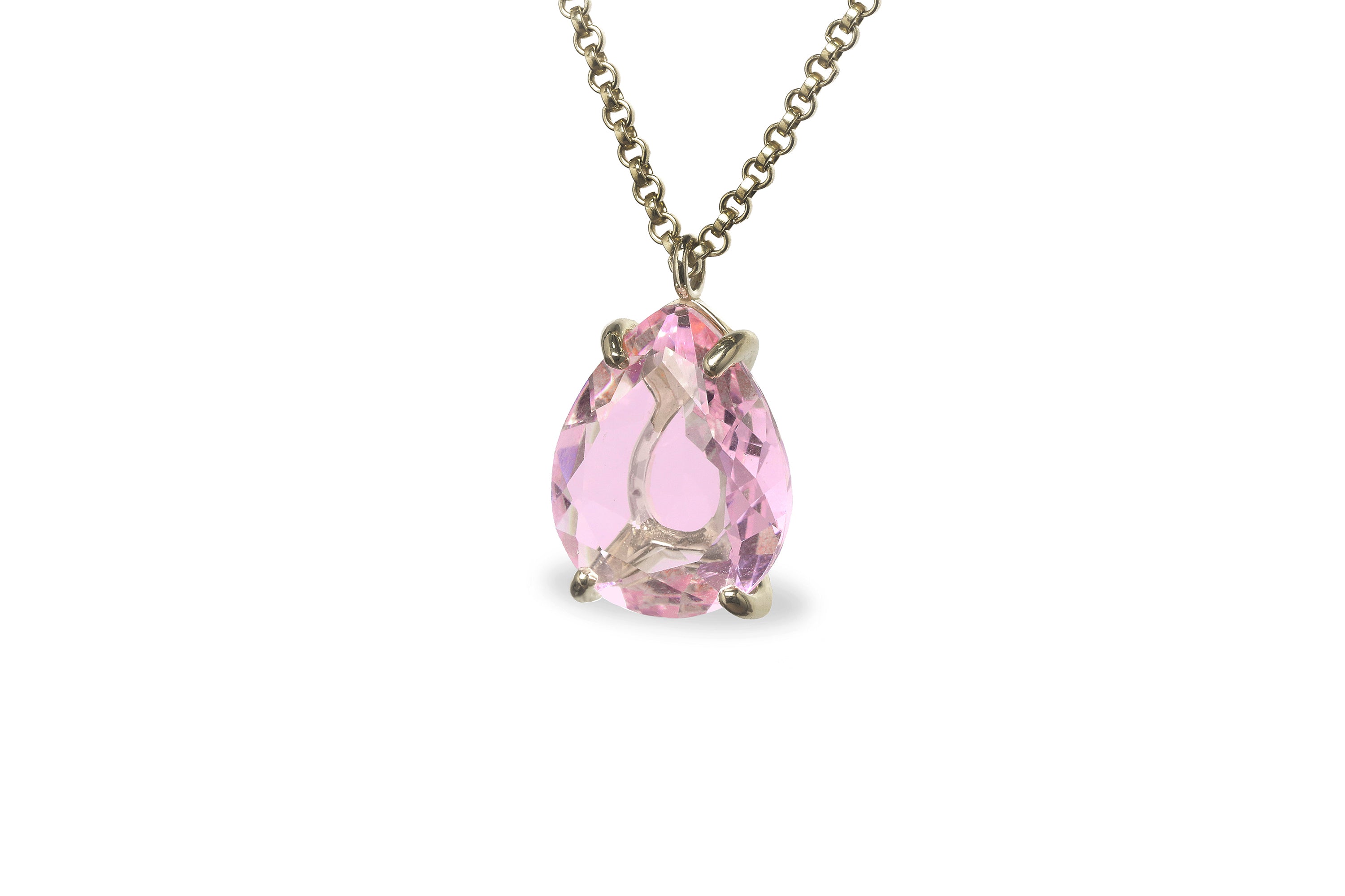 Statement Pear Rose Quartz Necklace necklaces Anemone Jewelry