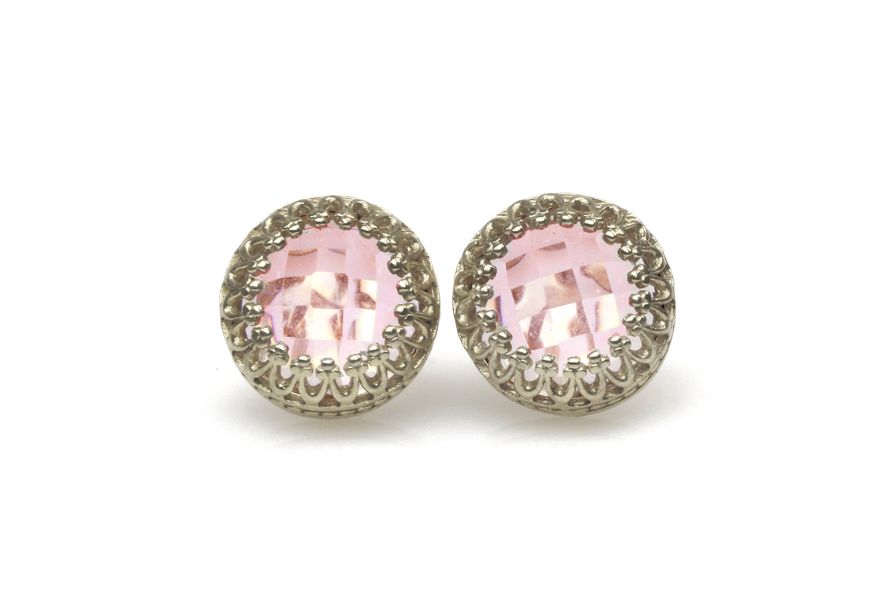 14k Rose Gold Stud Rose Quartz Earrings Earrings Anemone Jewelry