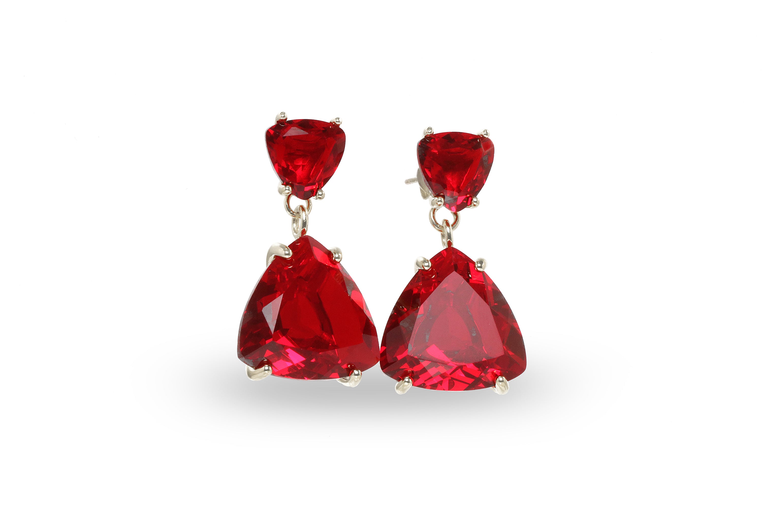 Statement Sterling Silver Ruby Earrings Earrings Anemone Jewelry