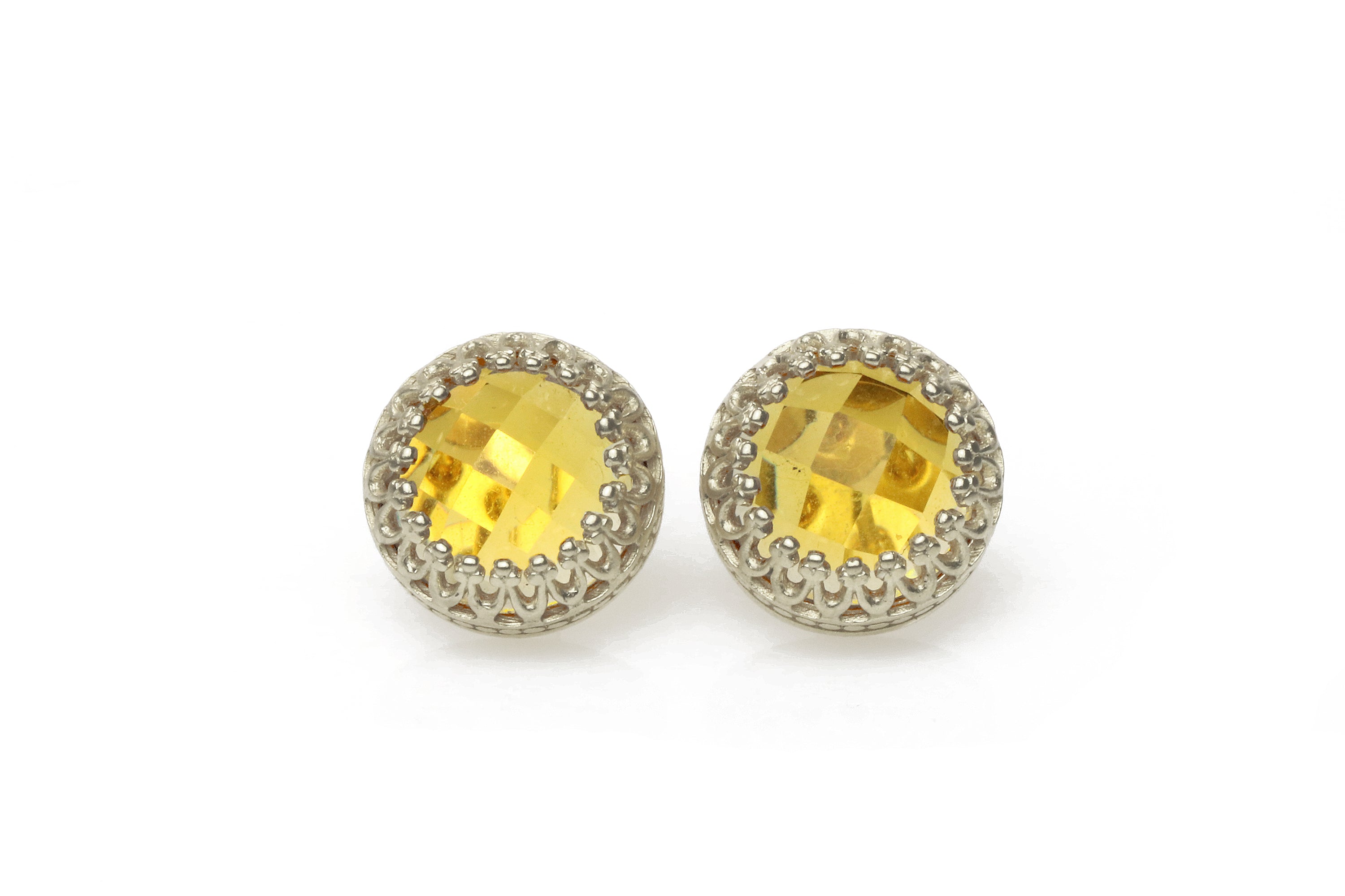 Citrine Earrings in 925 Sterling Silver Earrings Anemone Jewelry