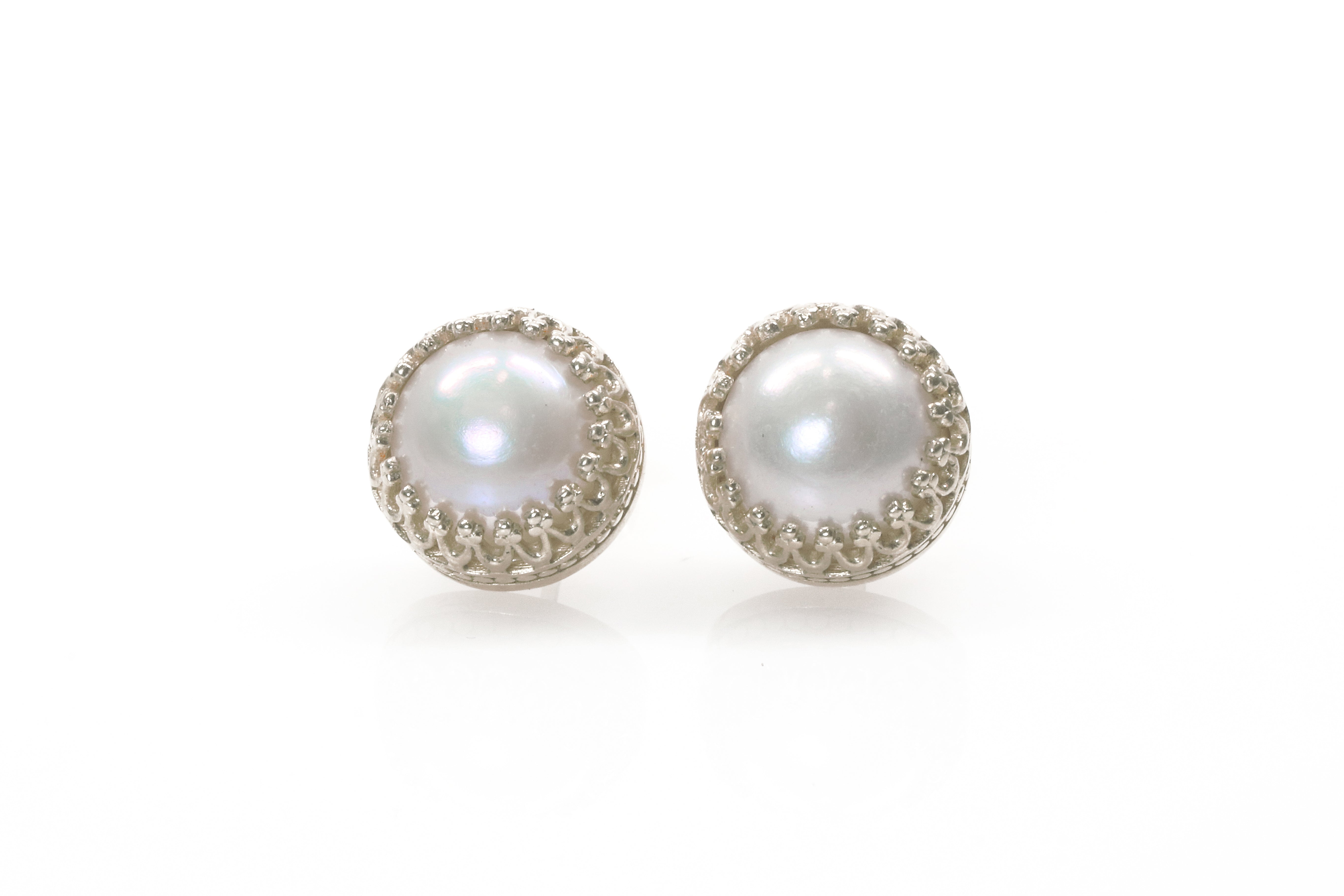 Pearl Earrings Set in 925 Sterling Silver - Delightful June Birthstone Earrings, Wedding Earrings, Mom Earrings - Gifts and Fashion Earrings Anemone Jewelry