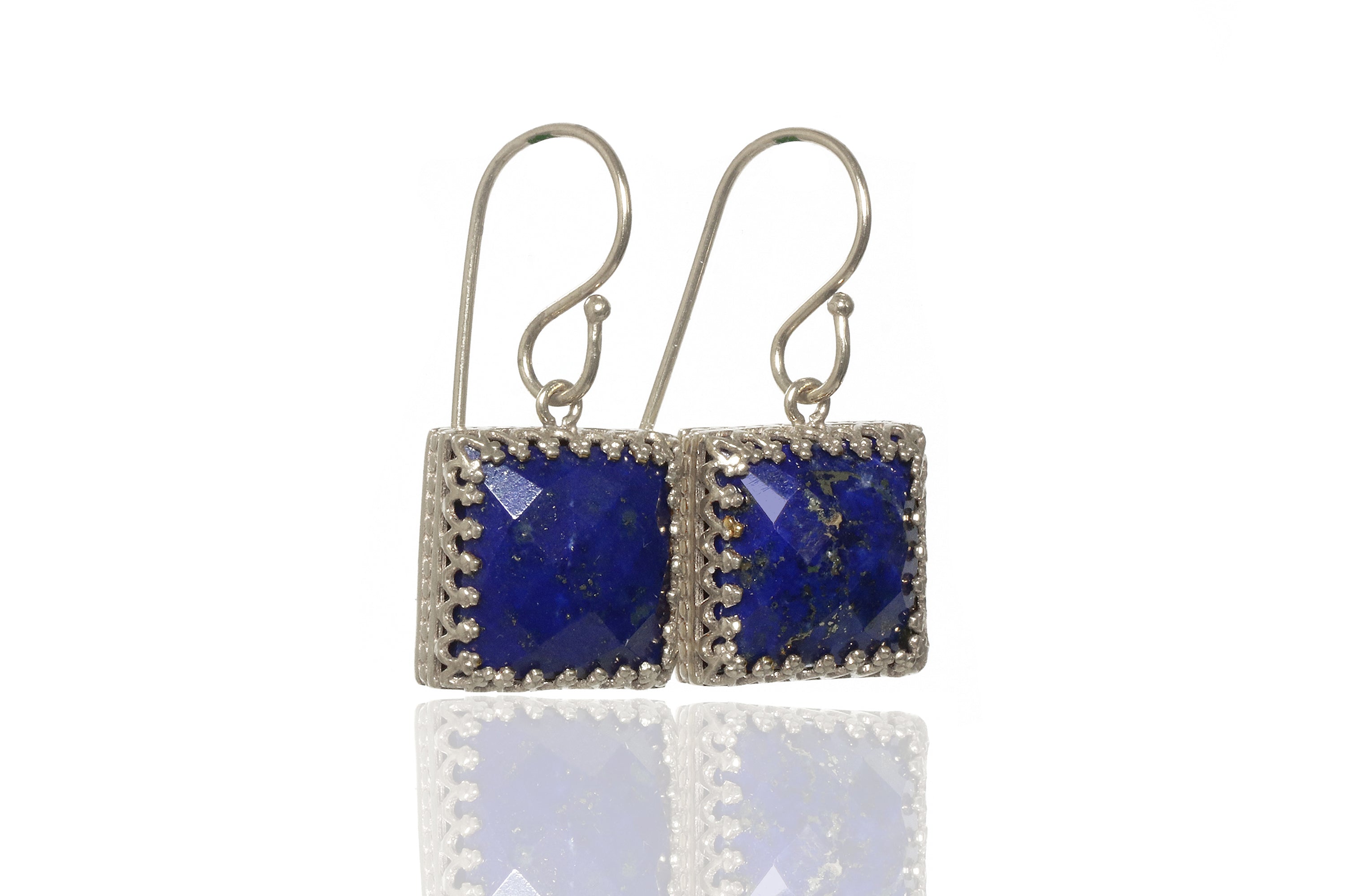 Intricate Lapis Lazuli Sterling Silver Earrings Earrings Anemone Jewelry