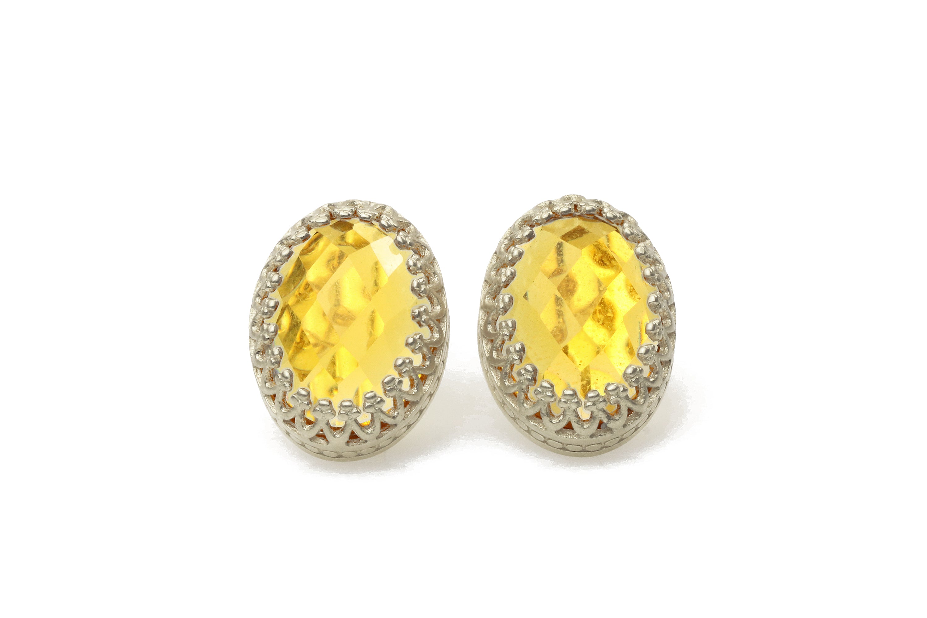 Oval Citrine Drop Earrings in 925 Sterling Silver Earrings Anemone Jewelry