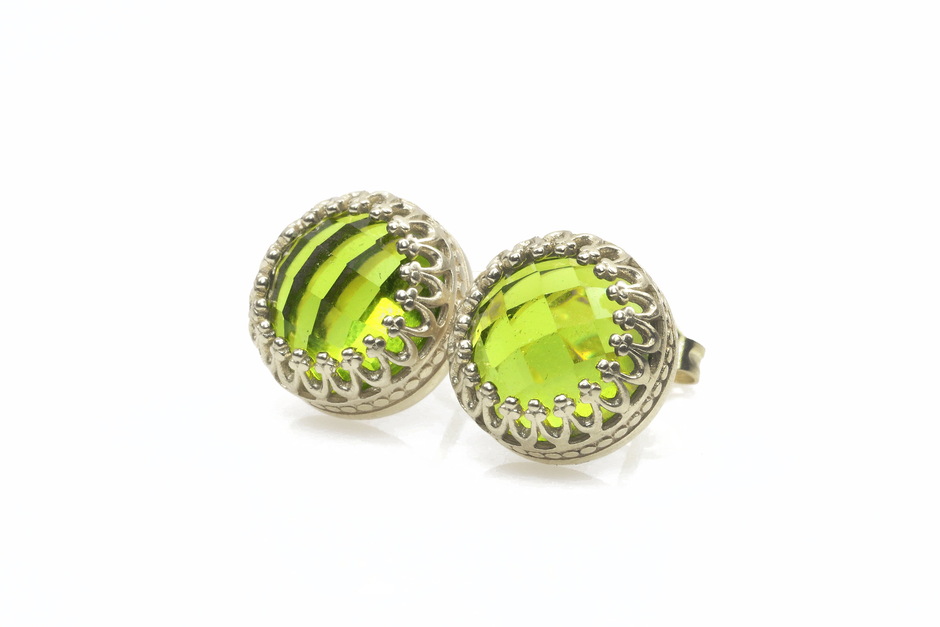 Lustrous Peridot Jewelry Earrings in 14k Gold Earrings Anemone Jewelry