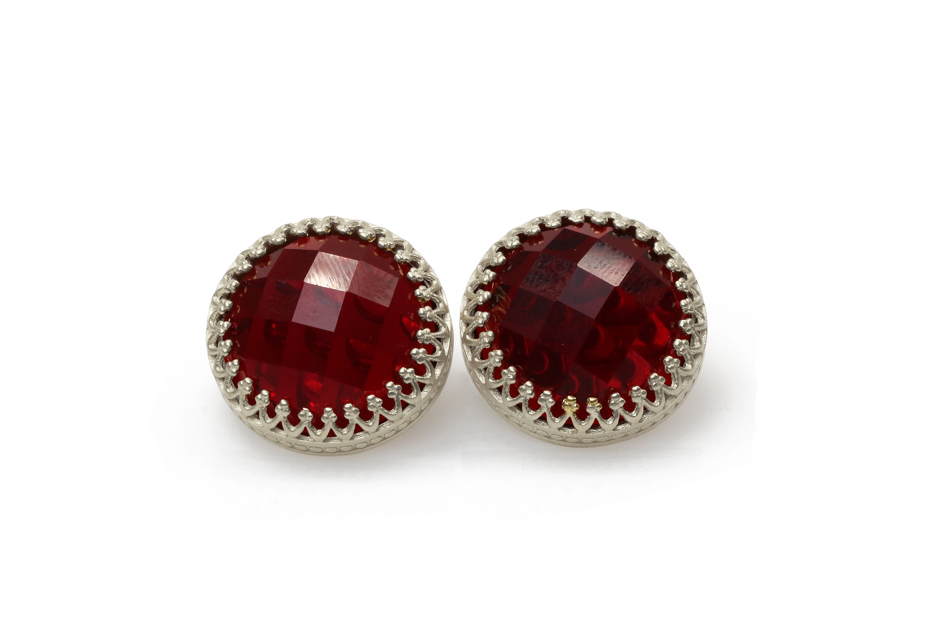 Bold Red Garnet Sterling Silver Earrings Earrings Anemone Jewelry