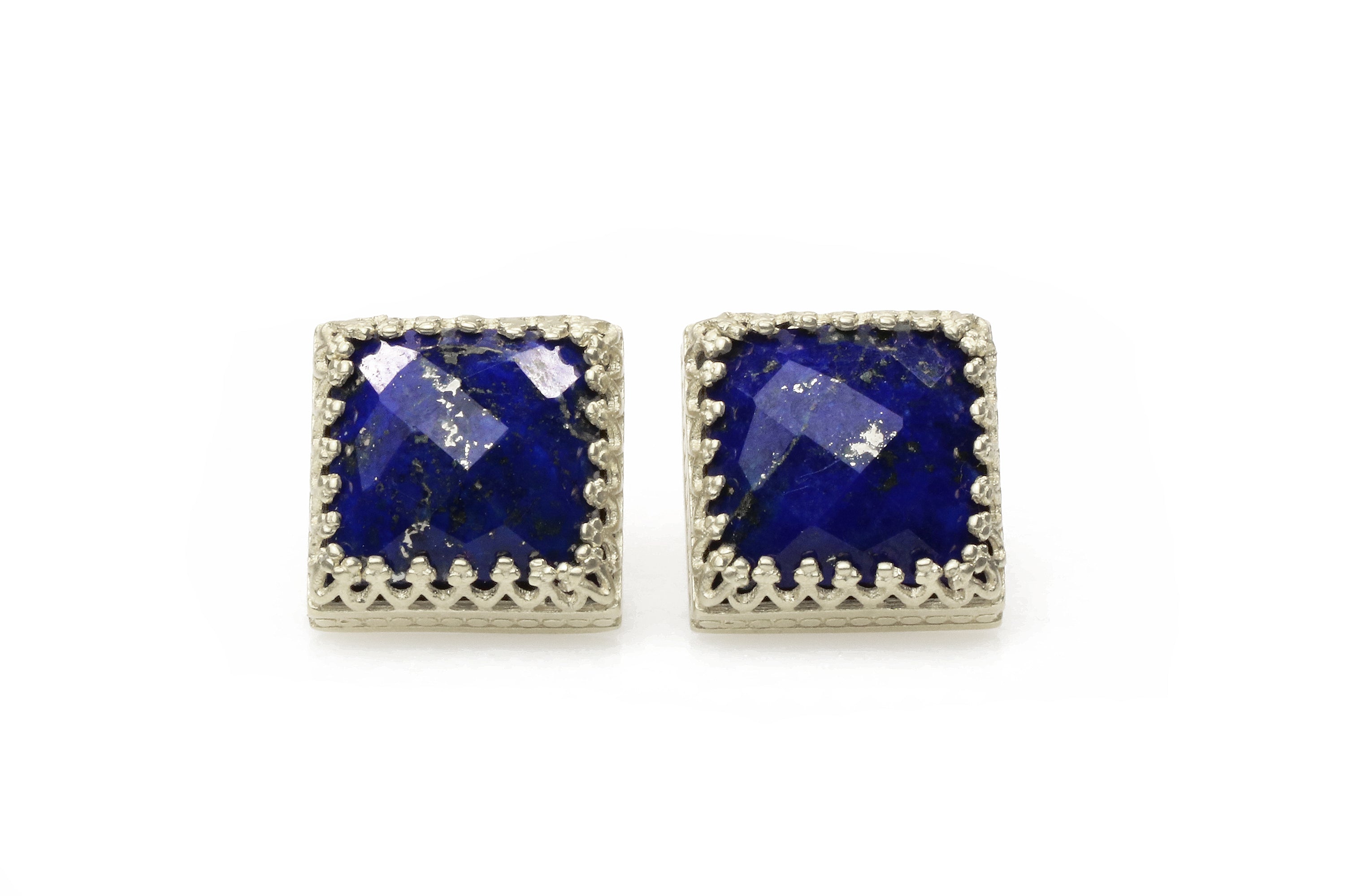 Lapis Lazuli Earrings in 925 Sterling - Stud Earrings with Gemstone - Gift and Fashion Jewelry for Women Earrings Anemone Jewelry