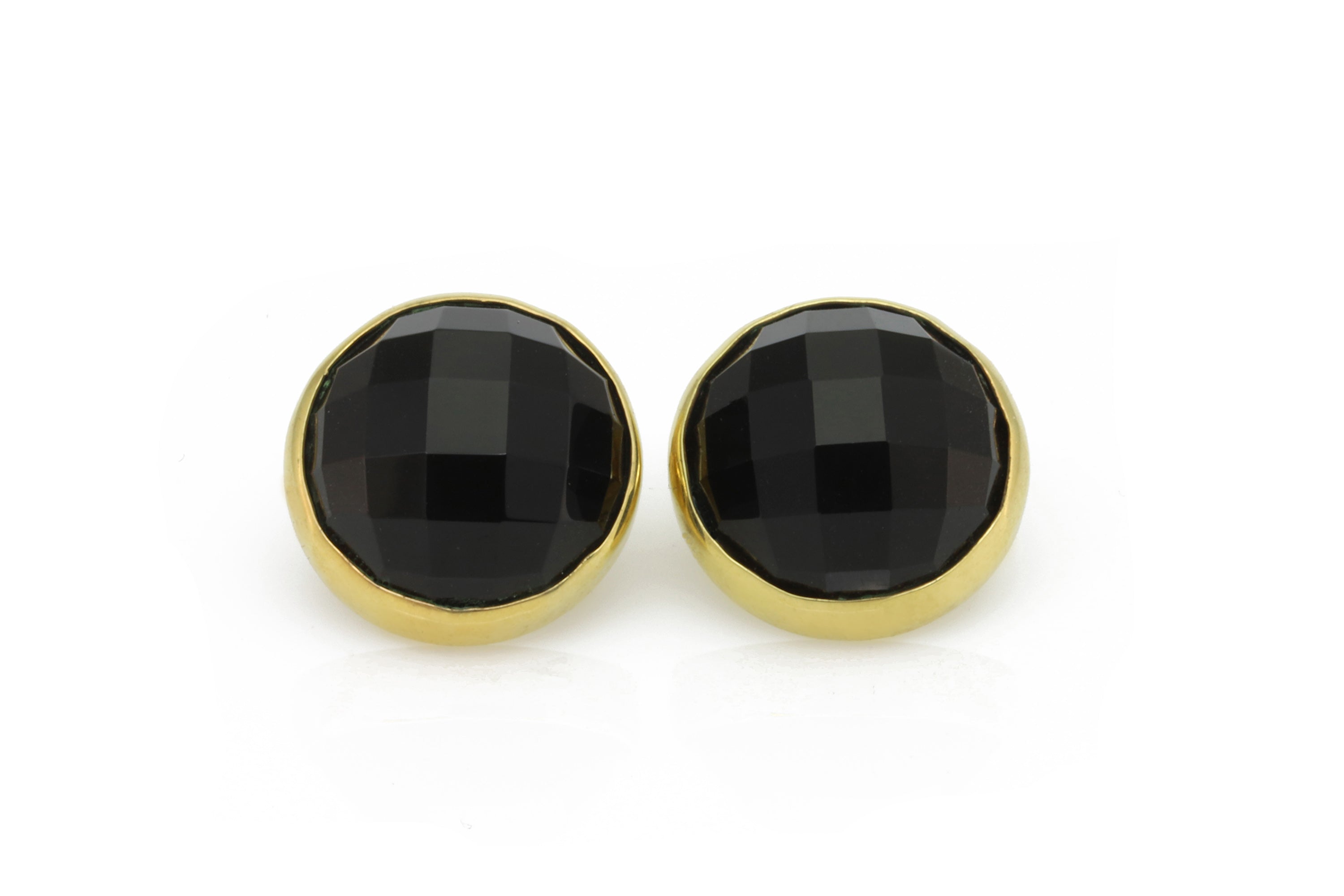 14k Gold Black Onyx Statement Stud Earrings Earrings Anemone Limited