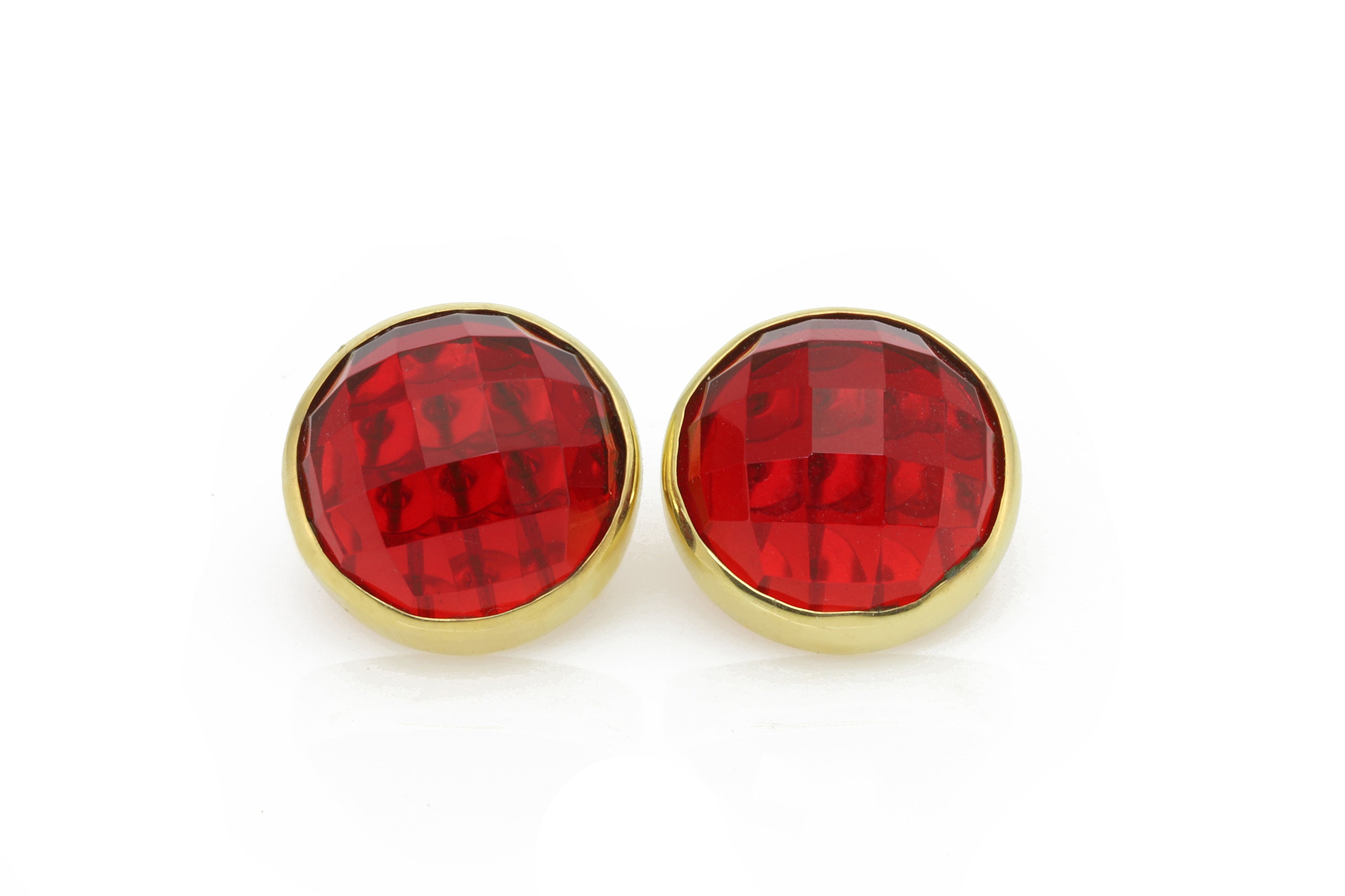 Handmade Ruby Stud Earrings in Gold Studs Earrings Anemone Limited