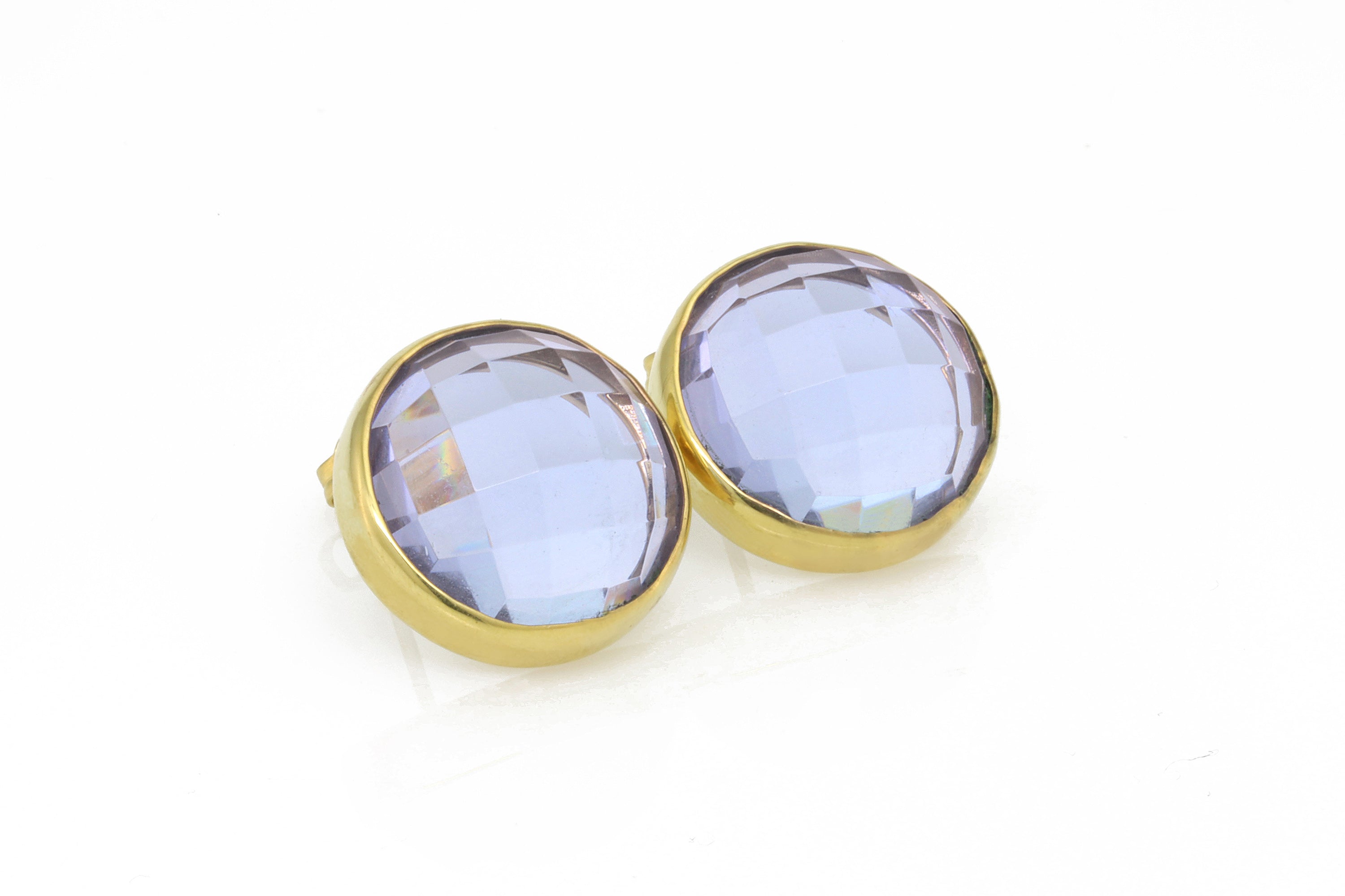 Handmade Tanzanite Stud Earrings in Gold Earrings Anemone Limited