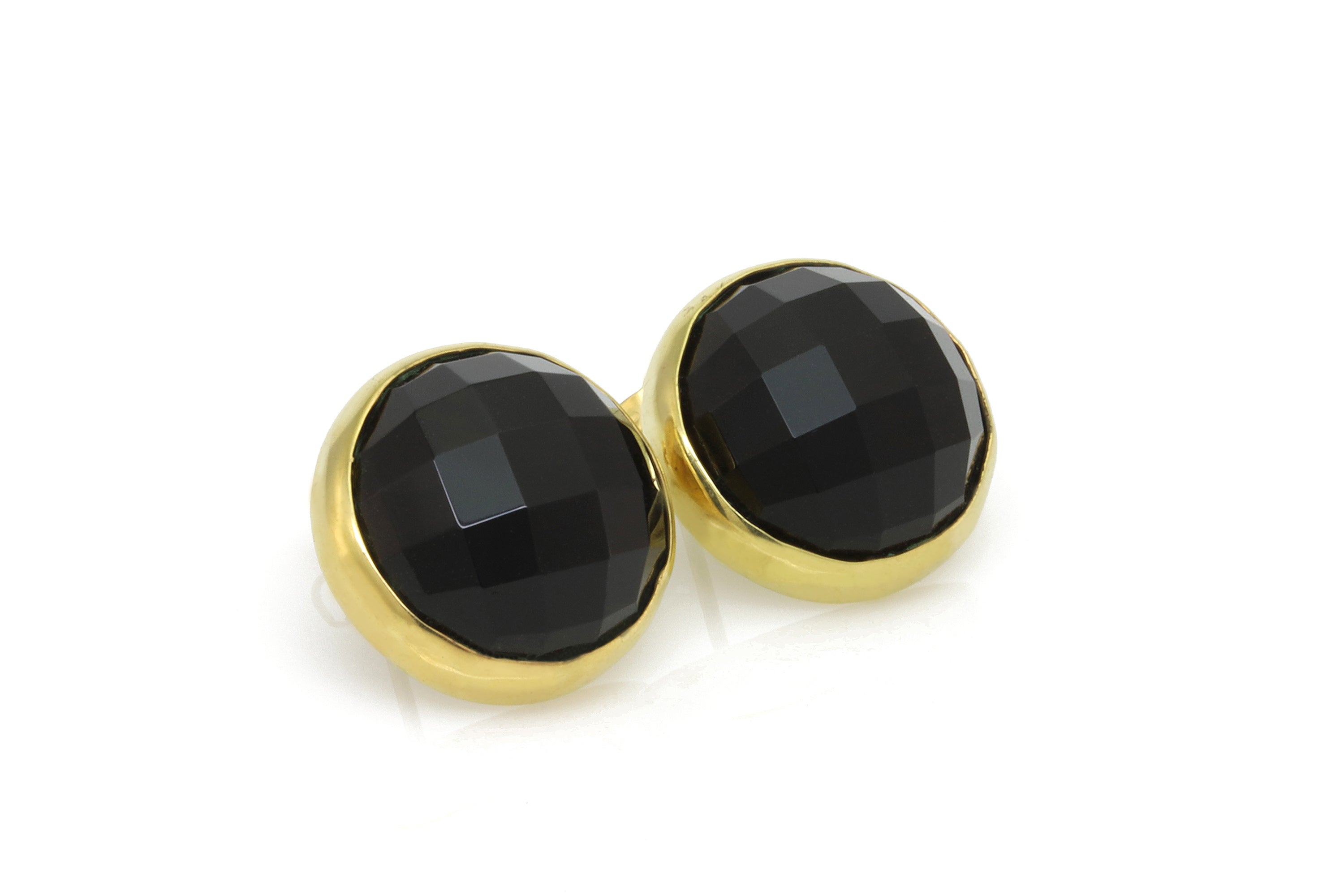 14k Gold Black Onyx Statement Stud Earrings Earrings Anemone Limited