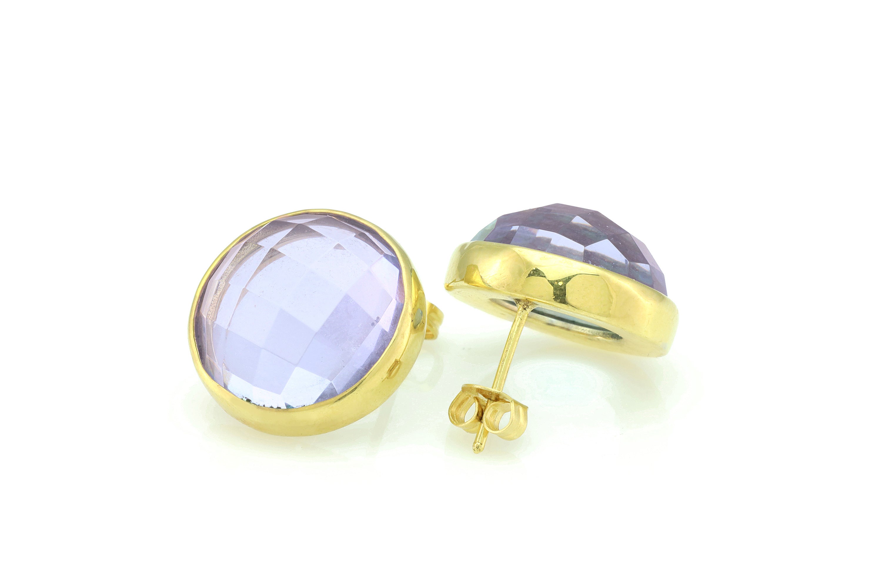 Handmade Tanzanite Stud Earrings in Gold Earrings Anemone Limited