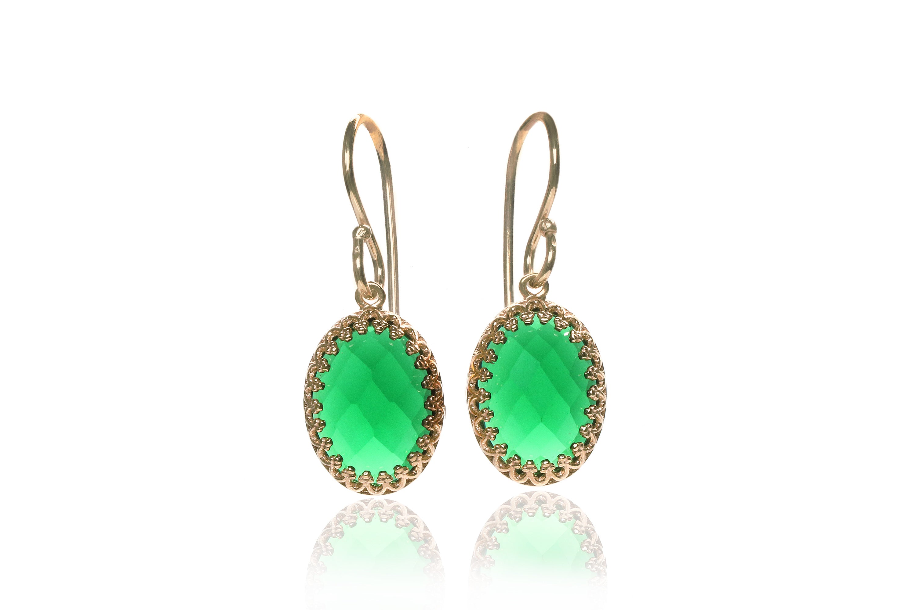 Statement Emerald 14k Gold Earrings Earrings Anemone Jewelry