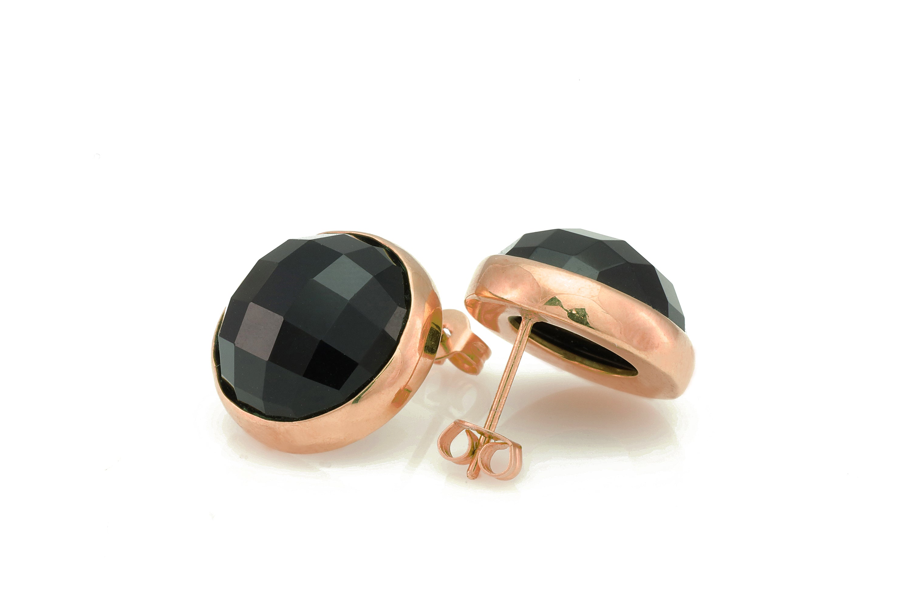 14k Gold Black Onyx Statement Stud Earrings Earrings Anemone Limited