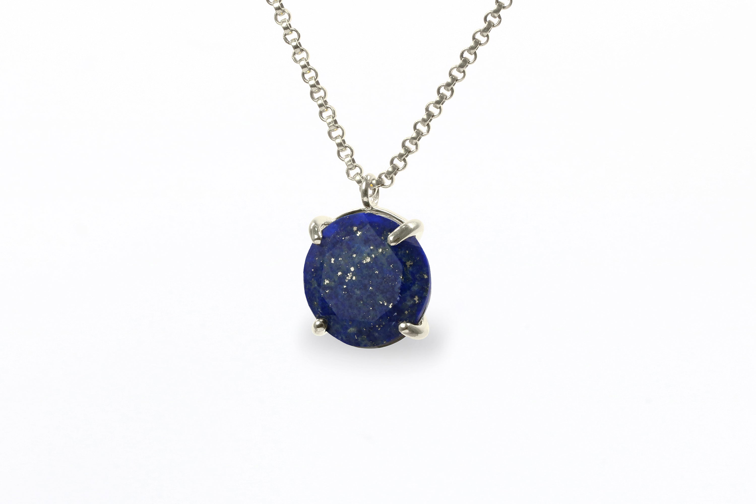 Solitaire Lapis Lazuli Pendant Necklace in Gold necklaces Anemone Jewelry