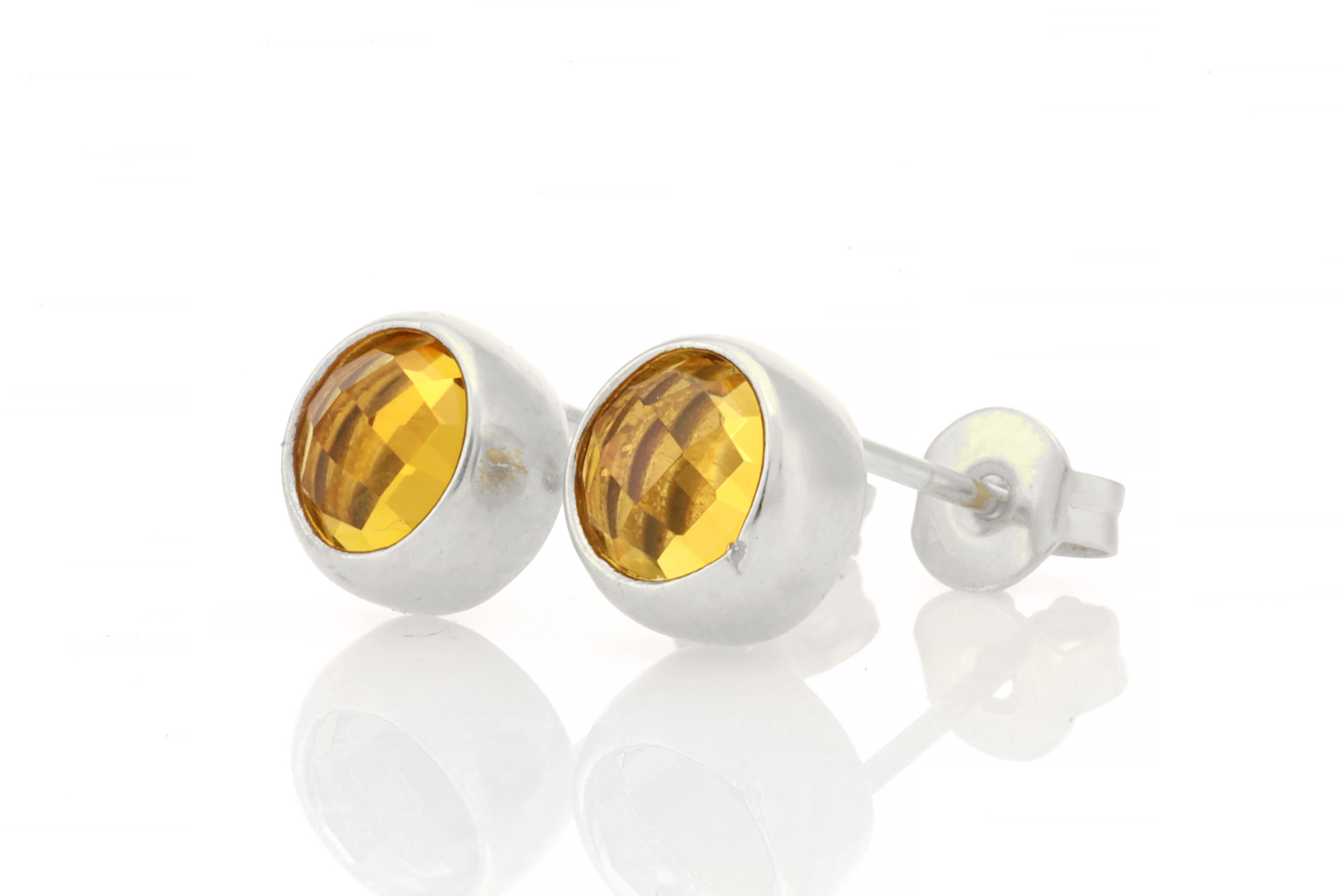 925 Sterling Silver Citrine Stud Earrings Earrings Anemone Limited