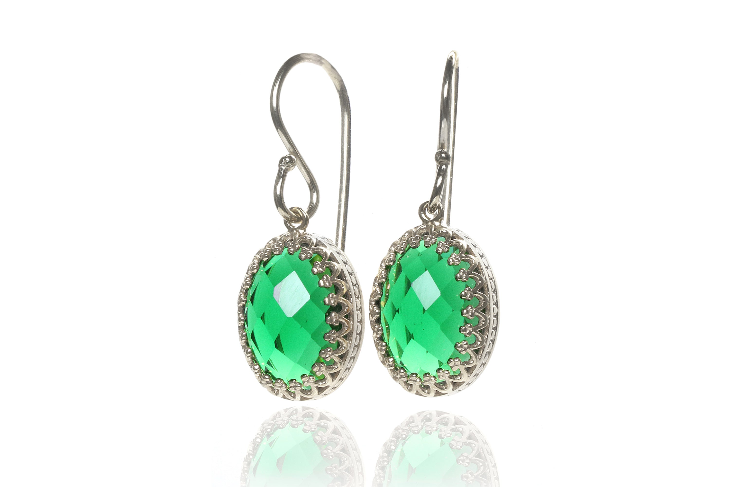Statement Emerald 14k Gold Earrings Earrings Anemone Jewelry