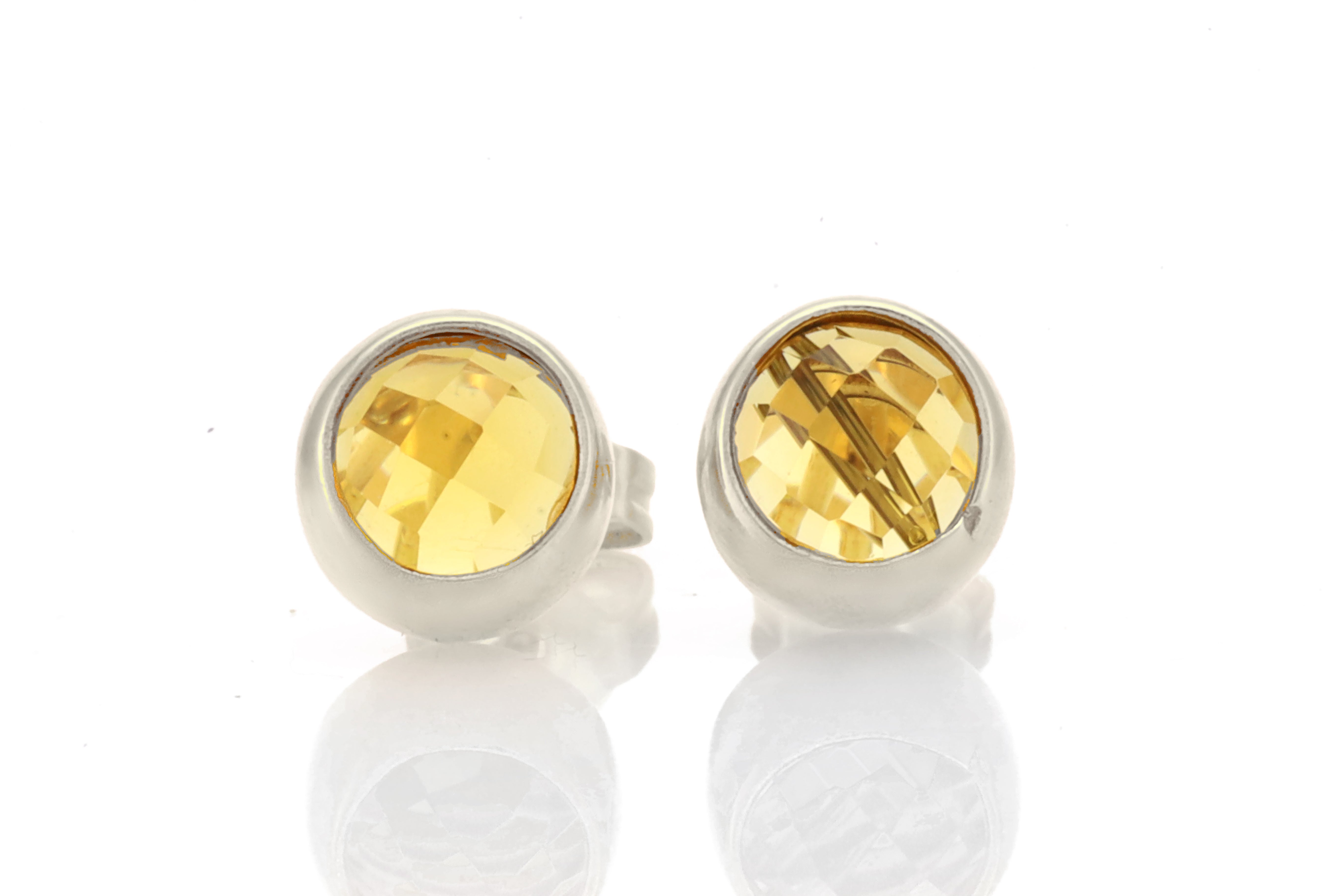 925 Sterling Silver Citrine Stud Earrings Earrings Anemone Limited