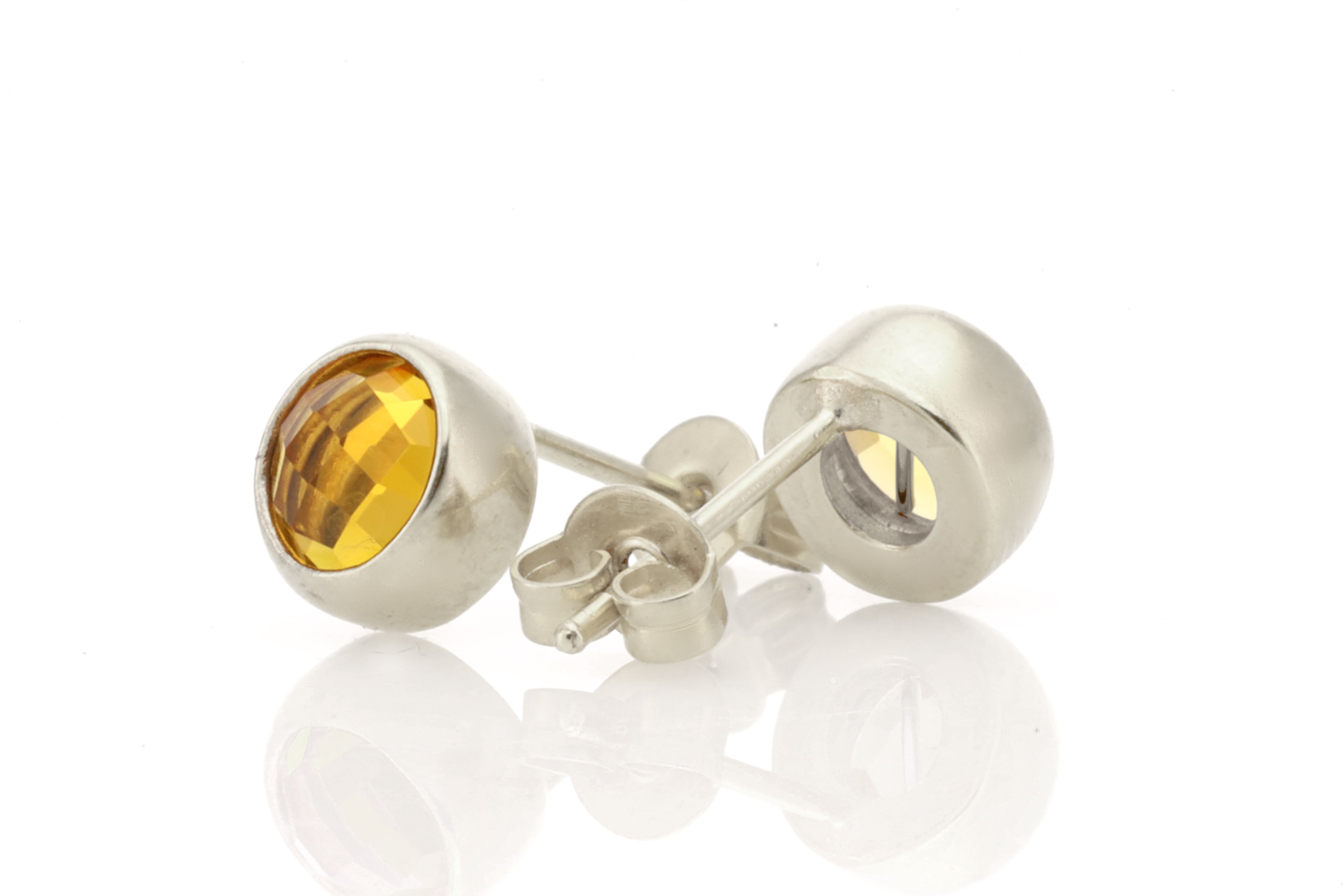 925 Sterling Silver Citrine Stud Earrings Earrings Anemone Limited