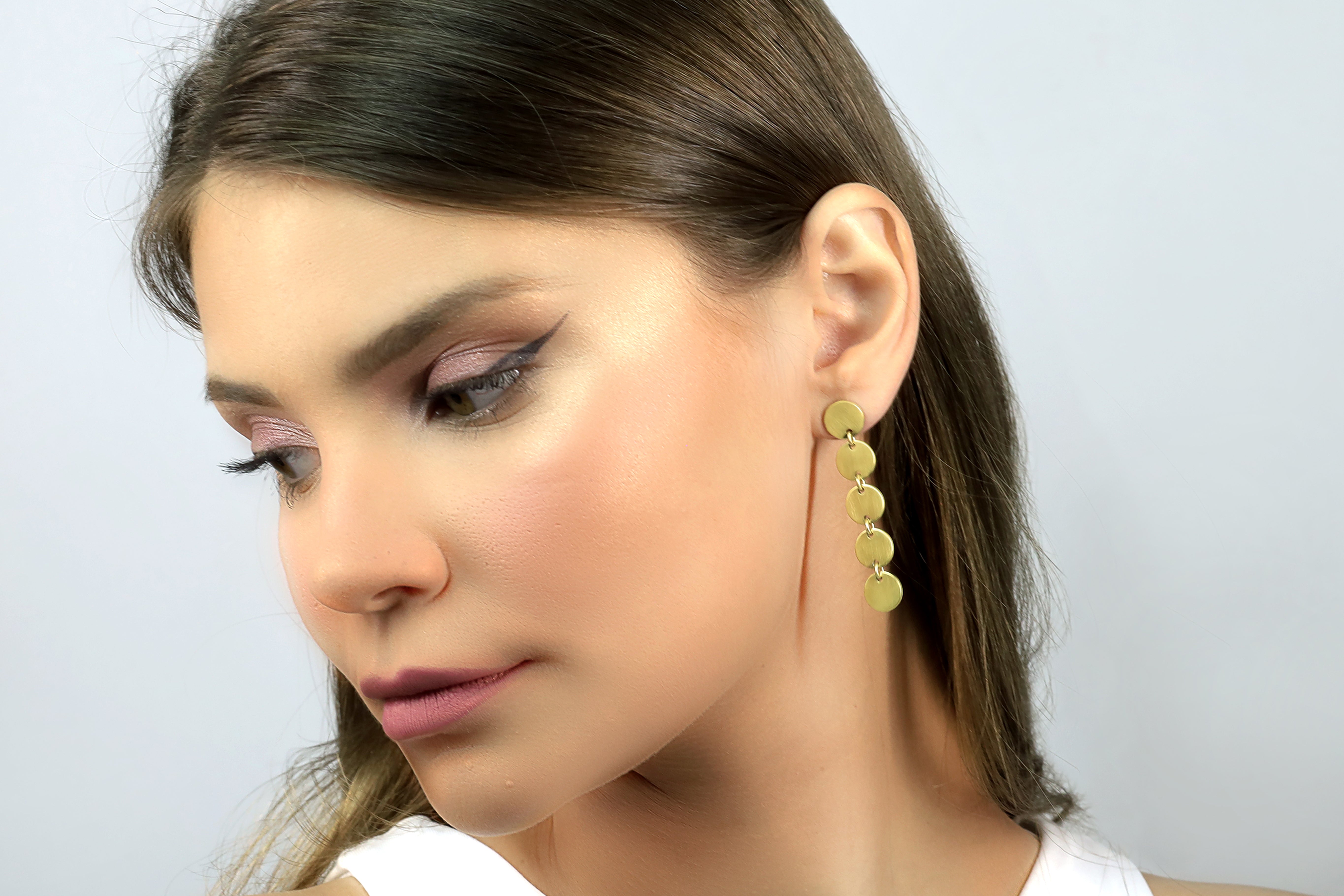 18k Gold Circles Geometric Earrings Earrings Anemone Jewelry