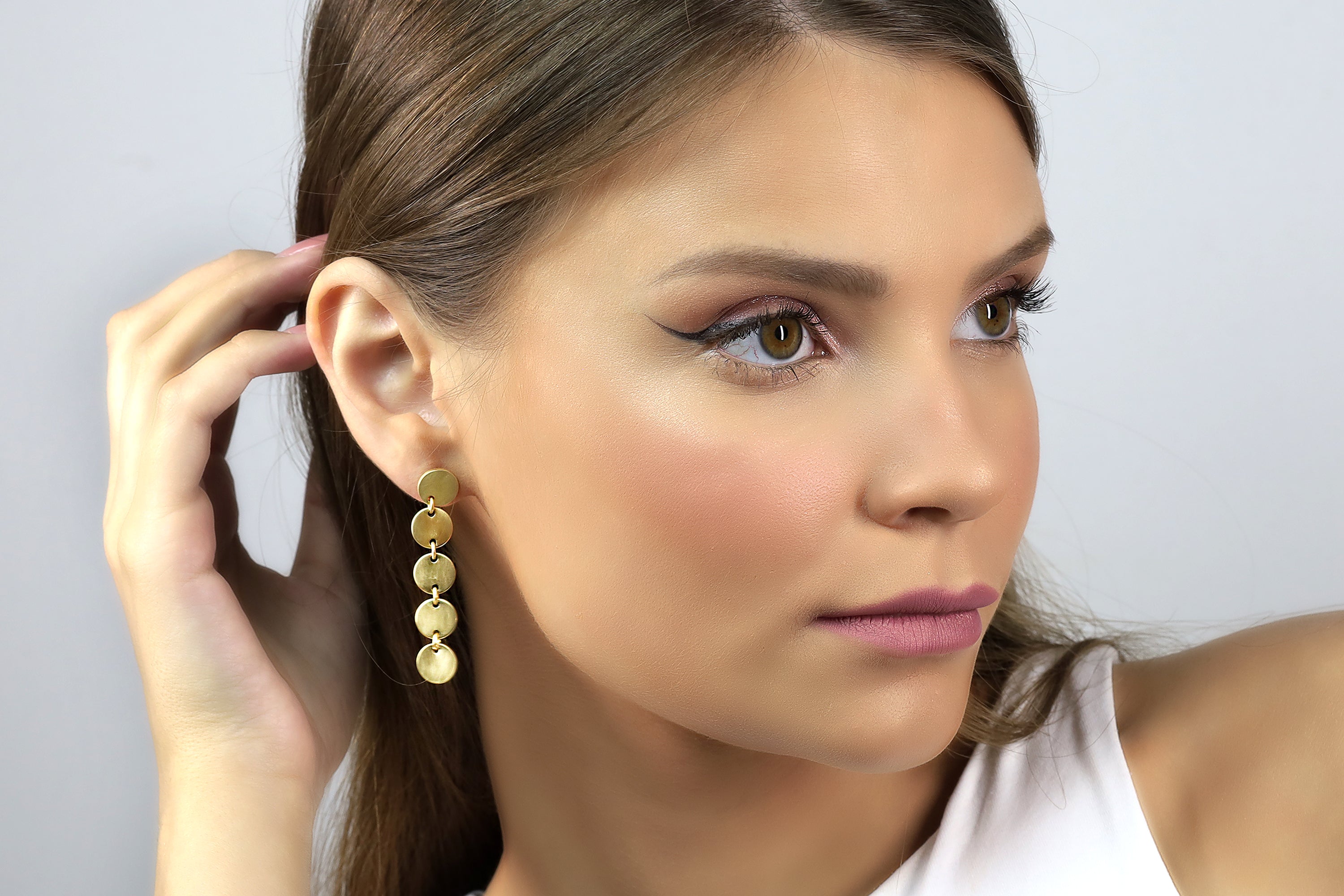 18k Gold Circles Geometric Earrings Earrings Anemone Jewelry