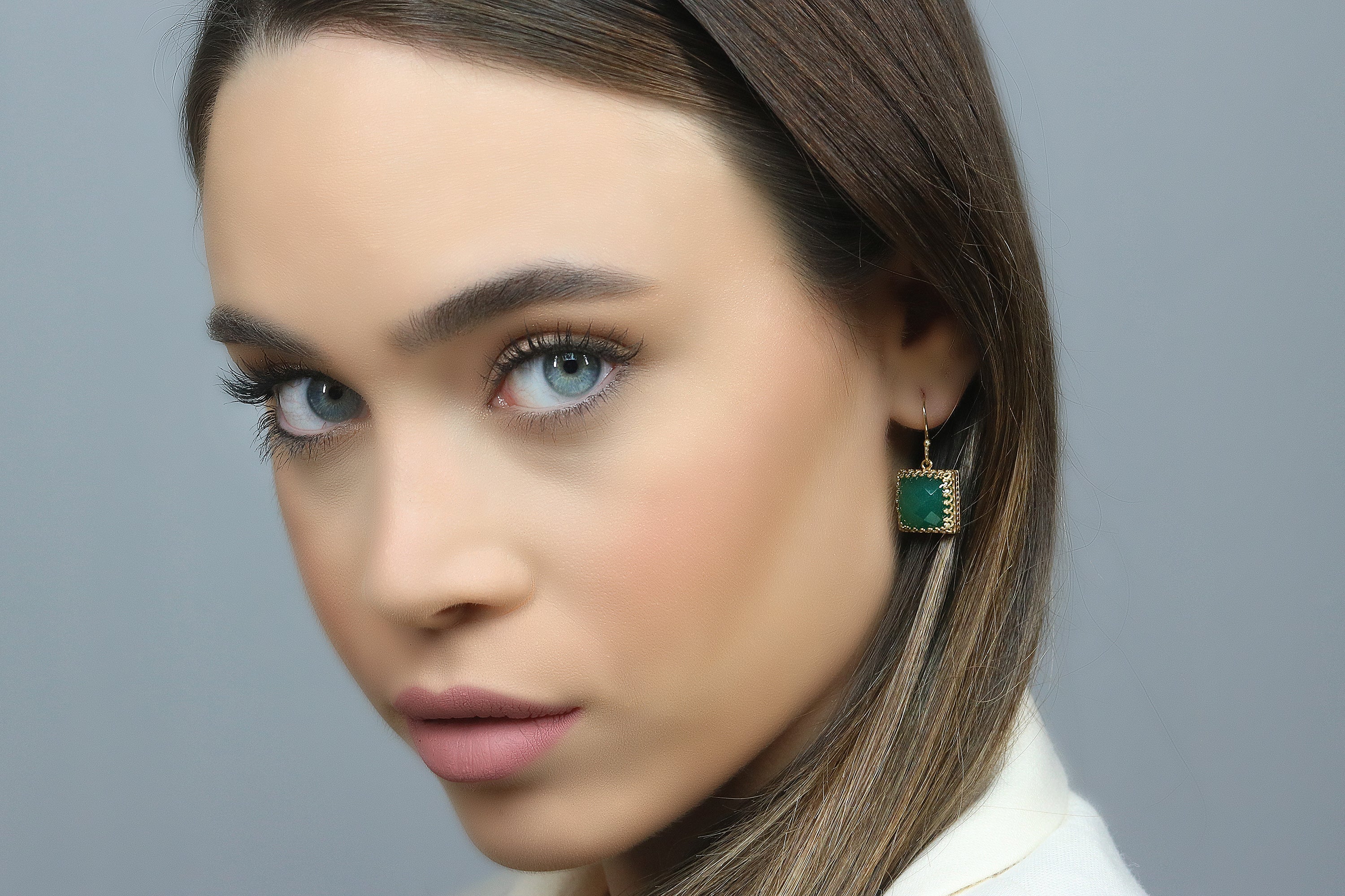 Luscious Square Onyx Earrings in Gold Earrings Anemone Jewelry